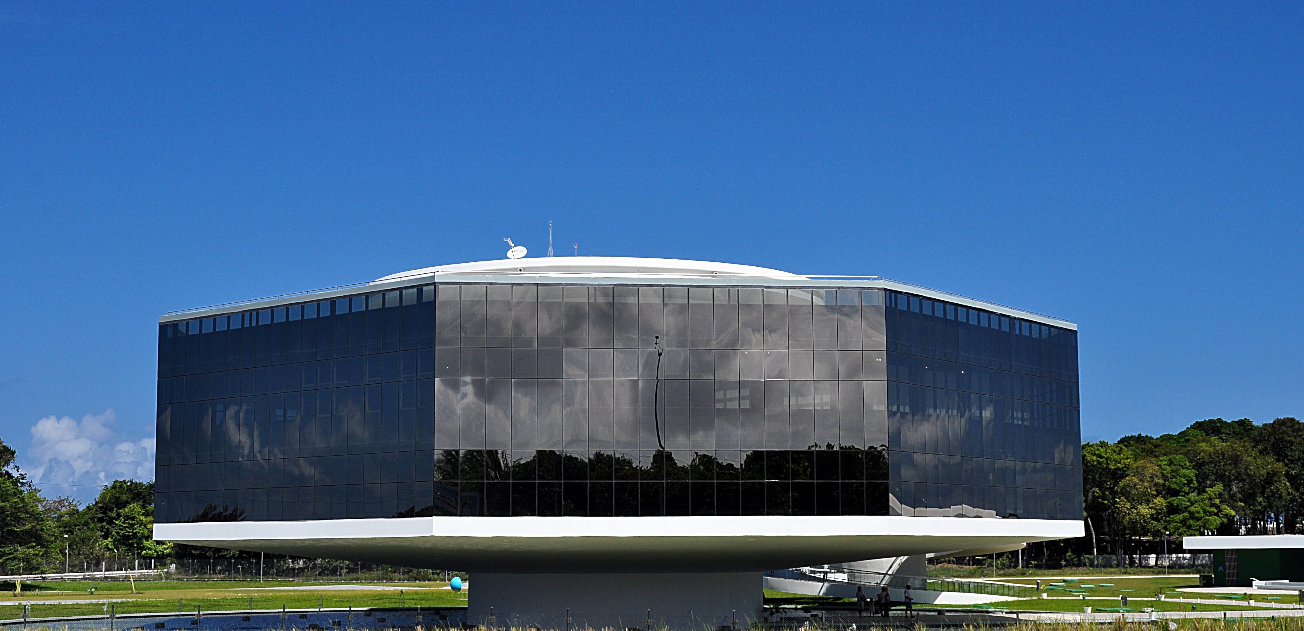 day, blue, outdoors, convention center, copy space, industry, clear sky, travel, city, facade, modern, concrete, architecture, no people, nature, built structure, HD Wallpaper