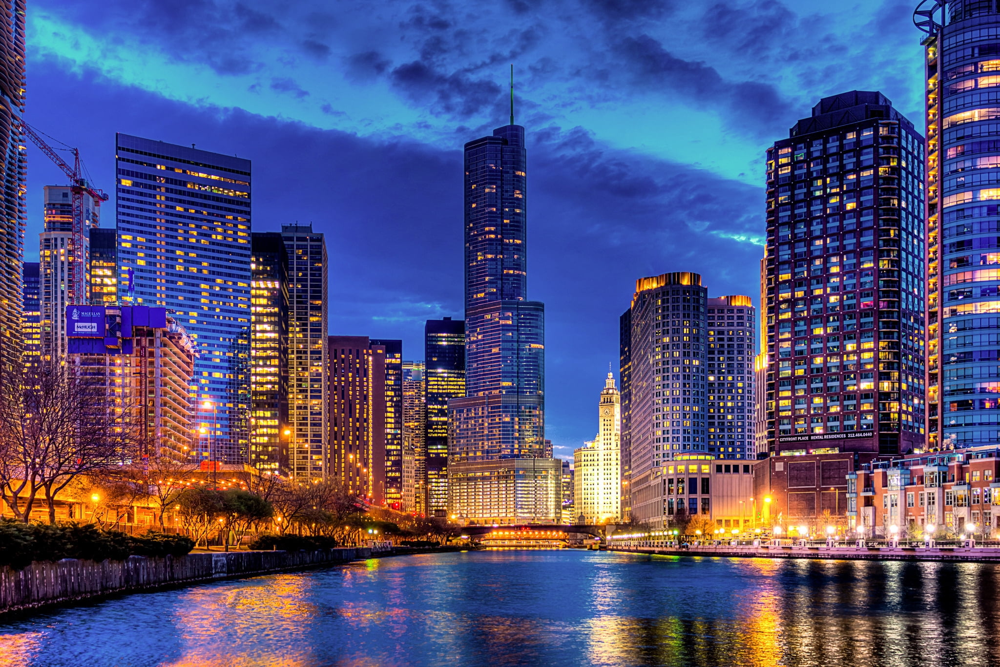 financial District, urban Scene, city Life, waterfront, built Structure, urban Skyline, cityscape, skyscrapers, light - Natural Phenomenon, famous Place, HD Wallpaper