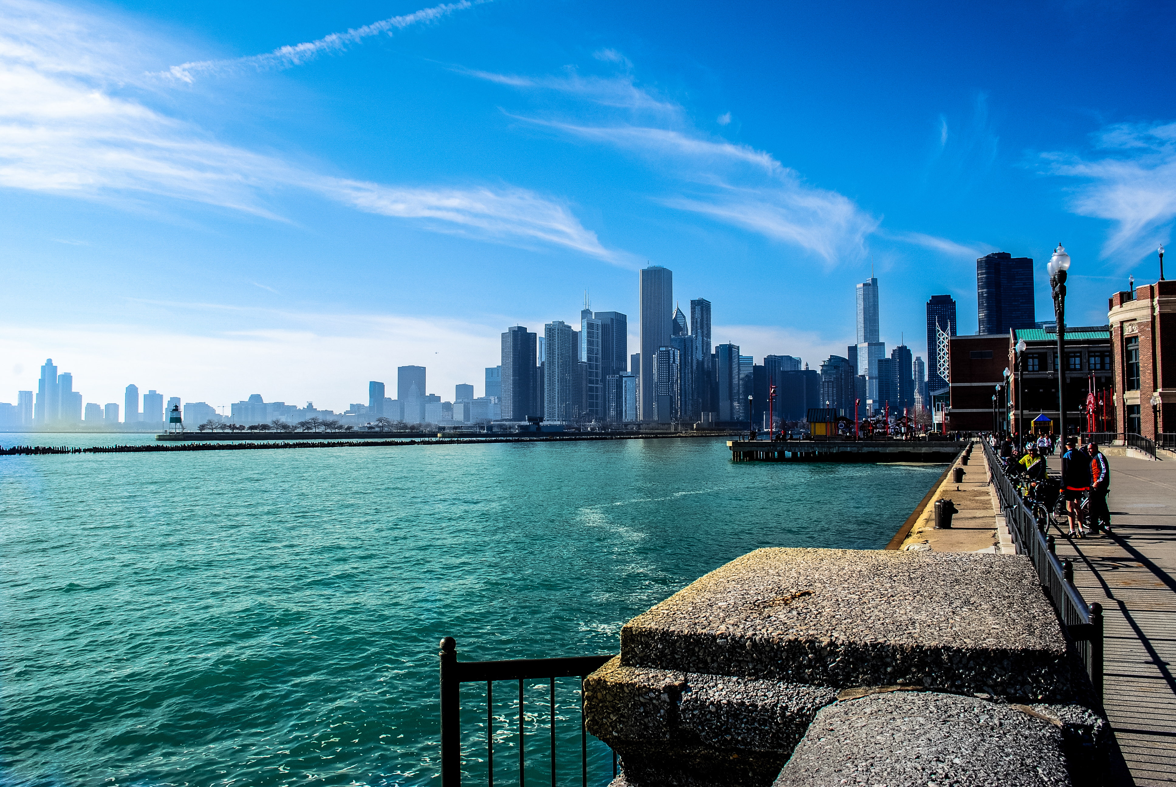 chicago, river, michigan, illinois, gorod, 4K, HD Wallpaper