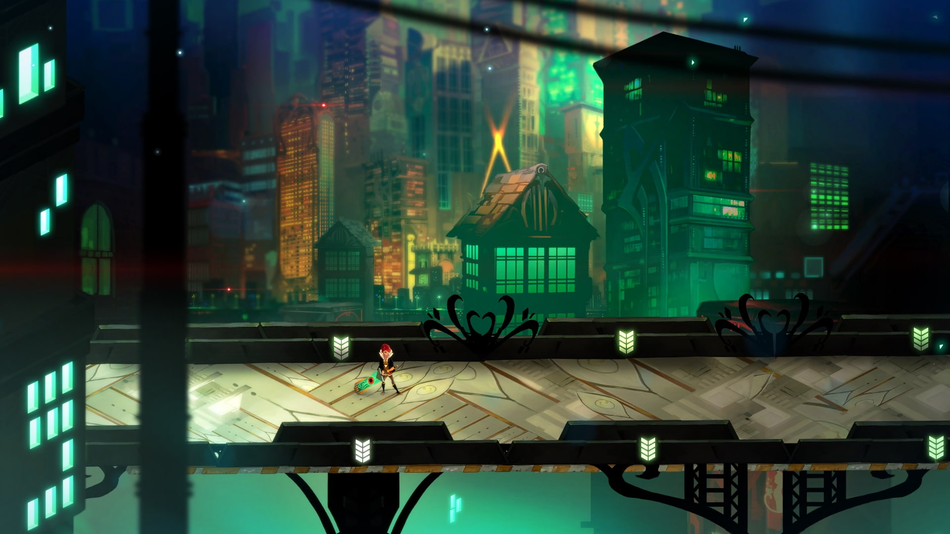 man, 1080P, hd, guitar, illustration, video games, transistor, HD Wallpaper