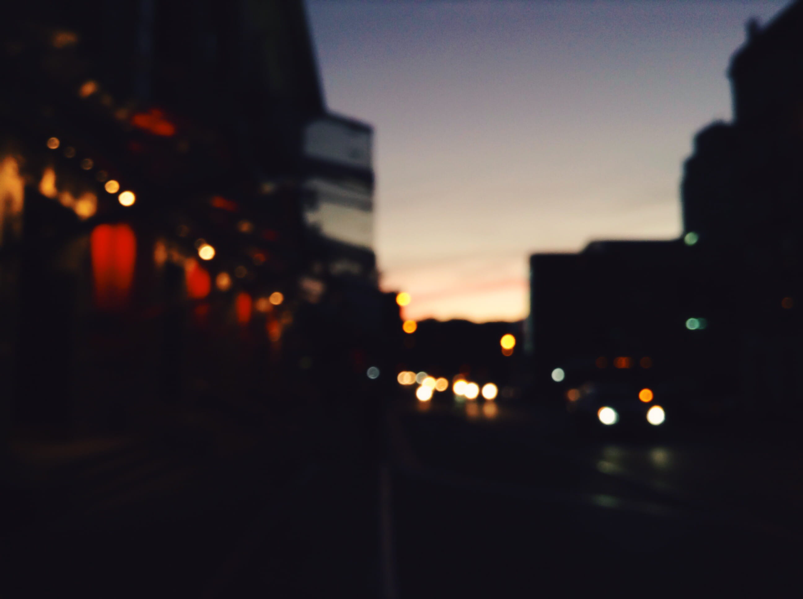 transportation, built structure, traffic, outdoors, Blur, purple, black, urban Skyline, abstract, orange color, defocused, illuminated, night, no people, HD Wallpaper