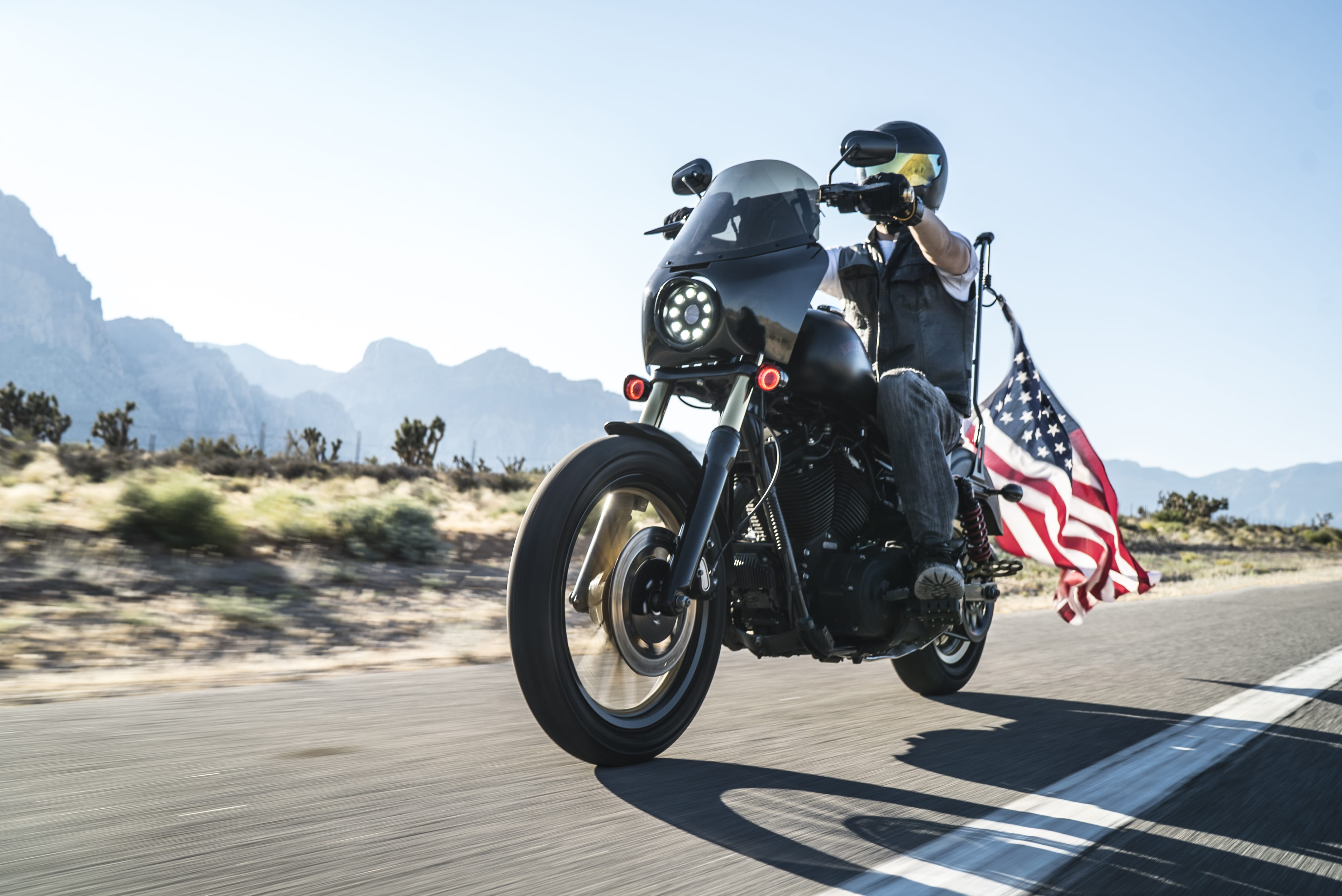 american flag, zeiss, sony, touring, activity, road trip, mountain range, motion, sports helmet, america, mountain, back, usa, riding, thirds, transportation, HD Wallpaper