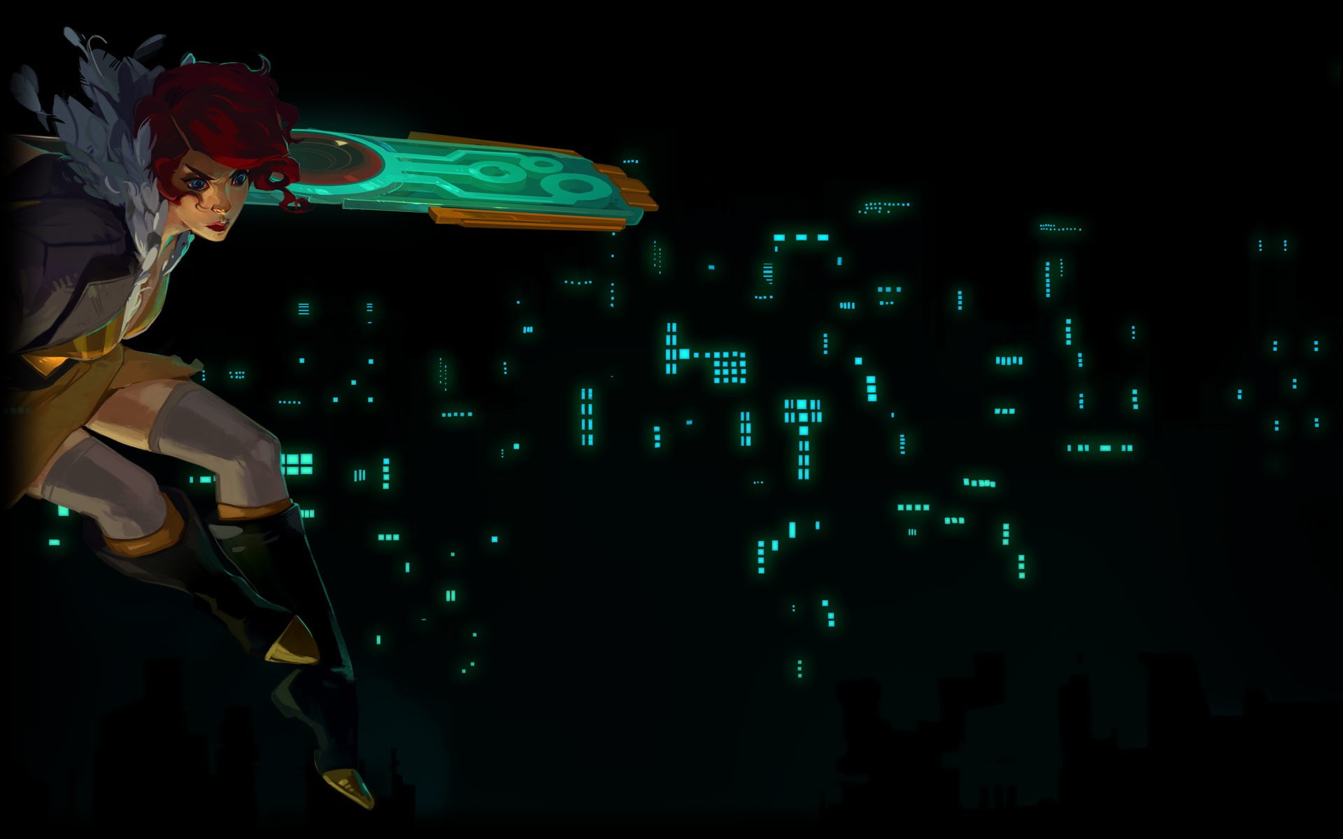 Transistor, artwork, Red (Transistor), 1080P, video games, HD Wallpaper