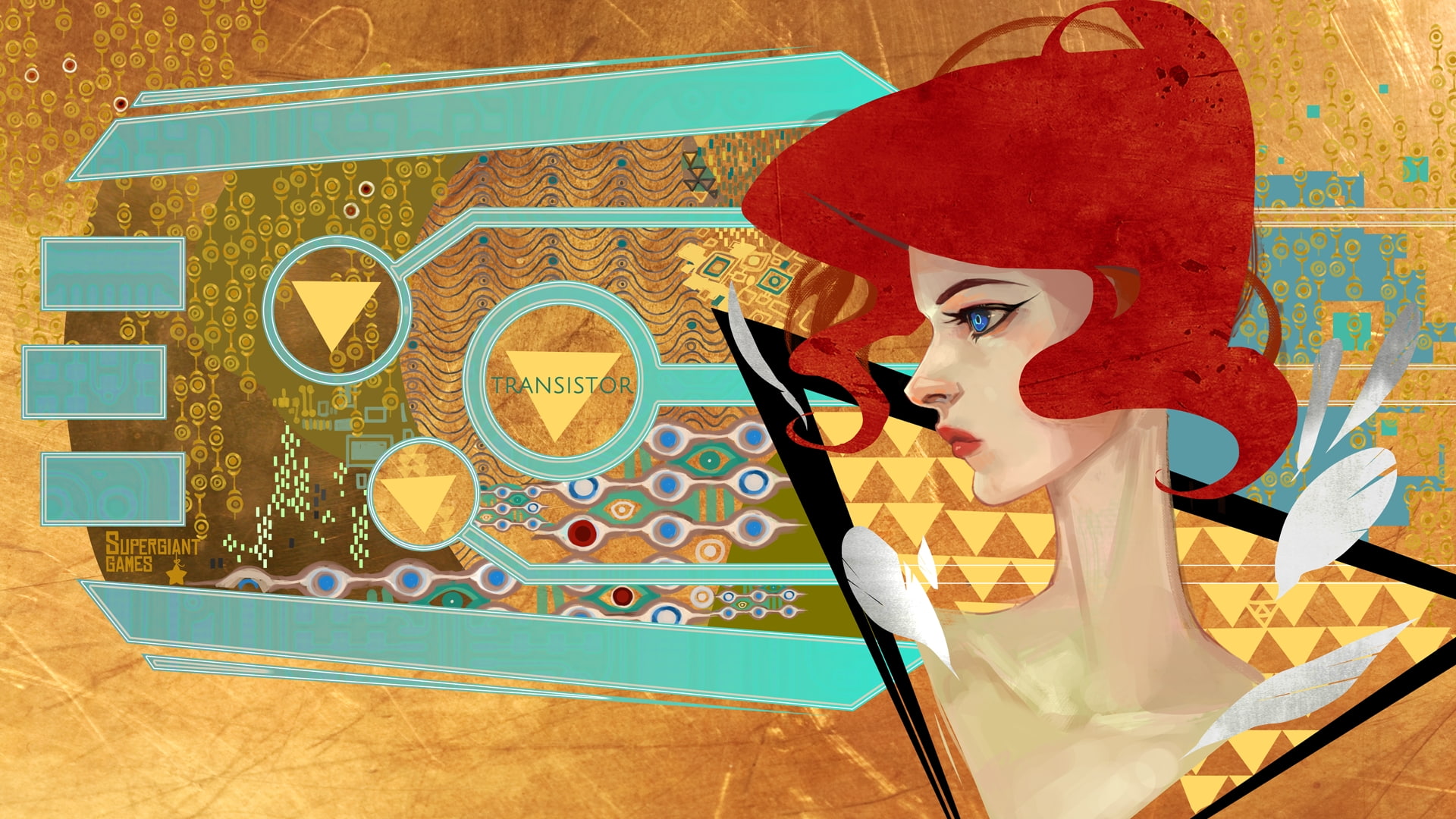 transistor, drawing, redhead, video games, hd, 1080P, HD Wallpaper