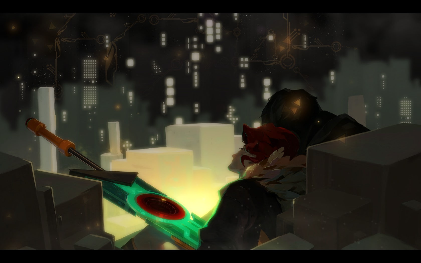 drawing, 720P, transistor, redhead, hd, video games, HD Wallpaper