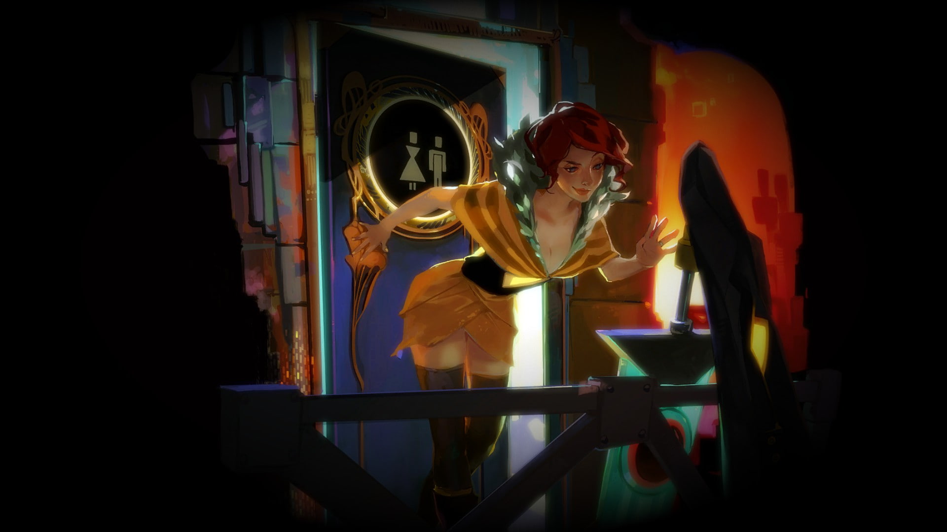 drawing, 1080P, transistor, hd, video games, redhead, HD Wallpaper
