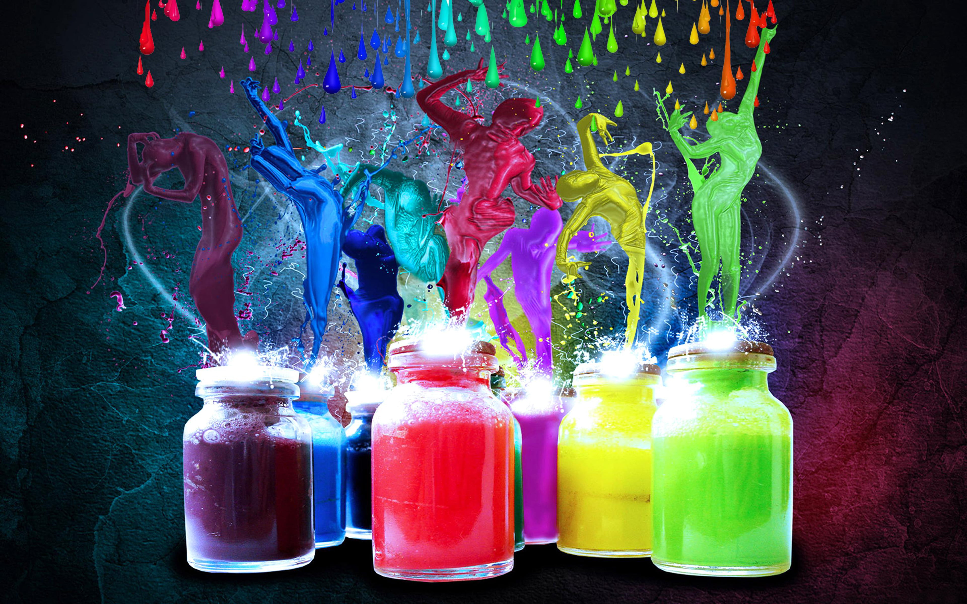 close-up, table, high, indoors, dancing, craft, variation, pink color, definition, splashing, color, human, container, glowing, creativity, colorful, art and craft, HD Wallpaper