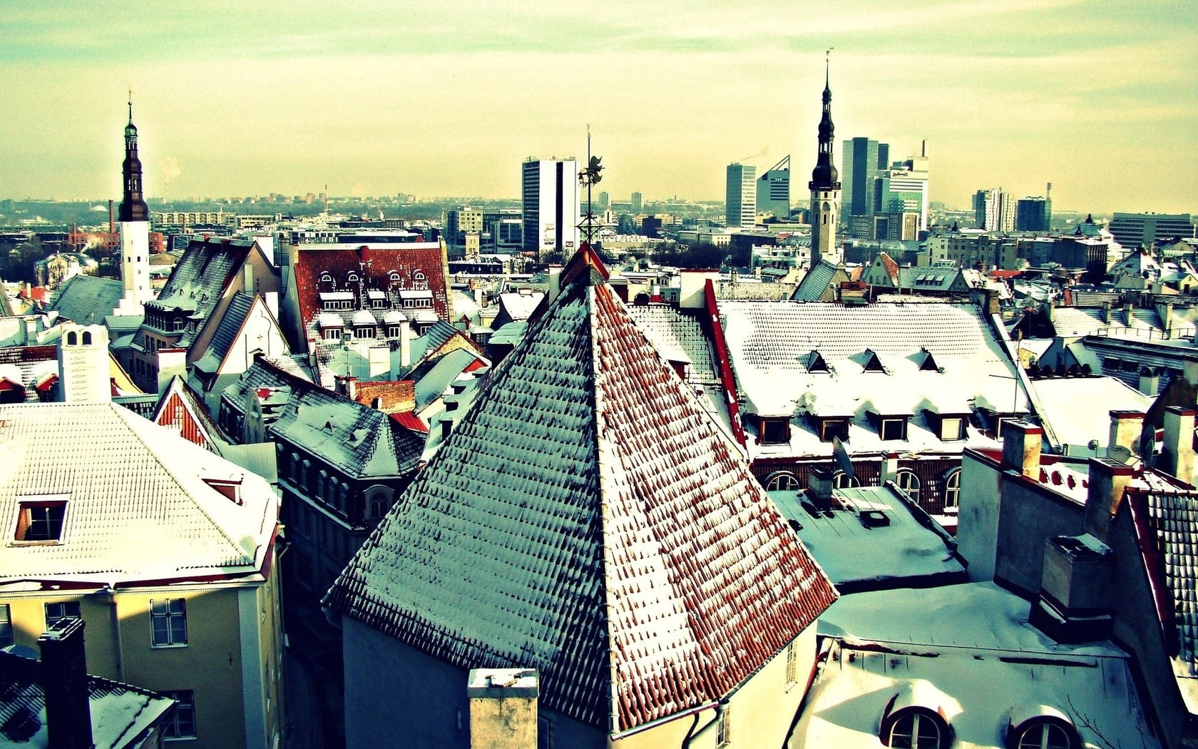 720P, downtown District, river, cloud - sky, building, house, high Angle View, famous Place, snow, tall - high, houses, cultures, white, winter, capital Cities, HD Wallpaper