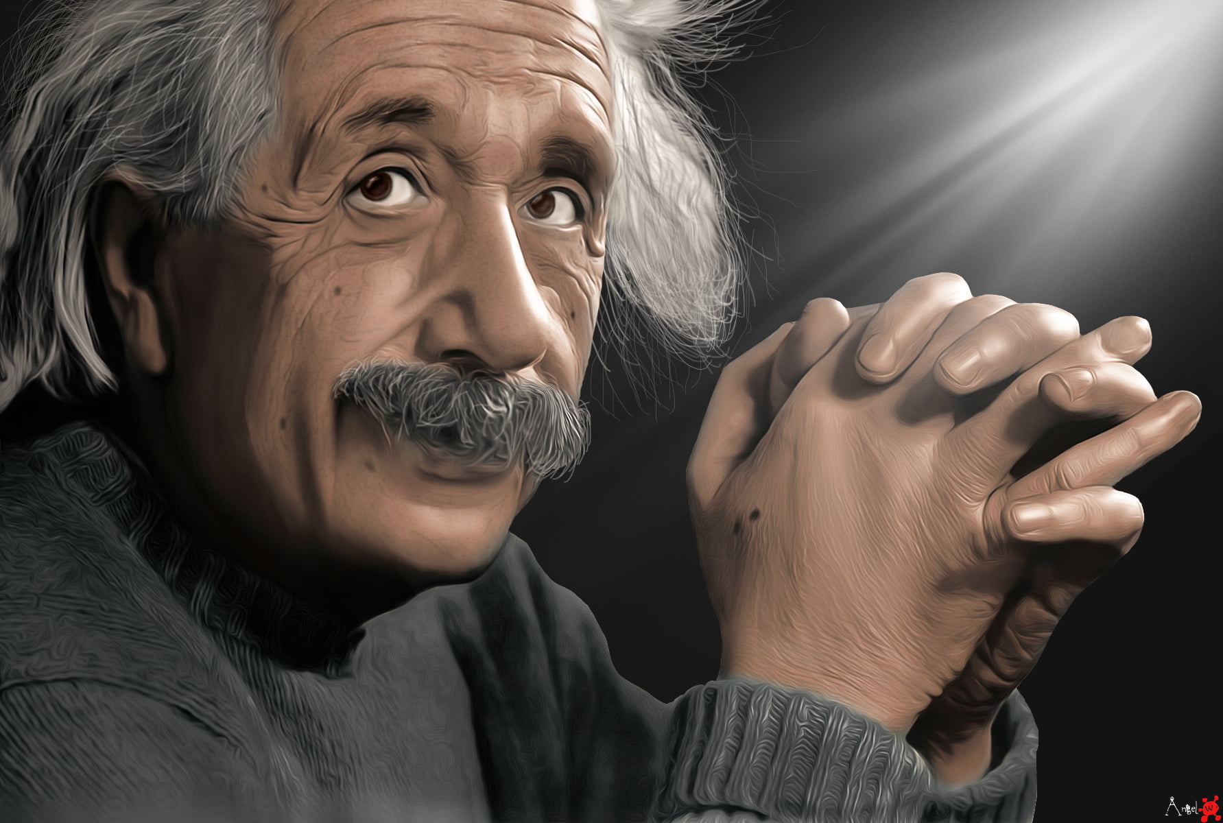720P, Albert Einstein, digital, HD Wallpaper