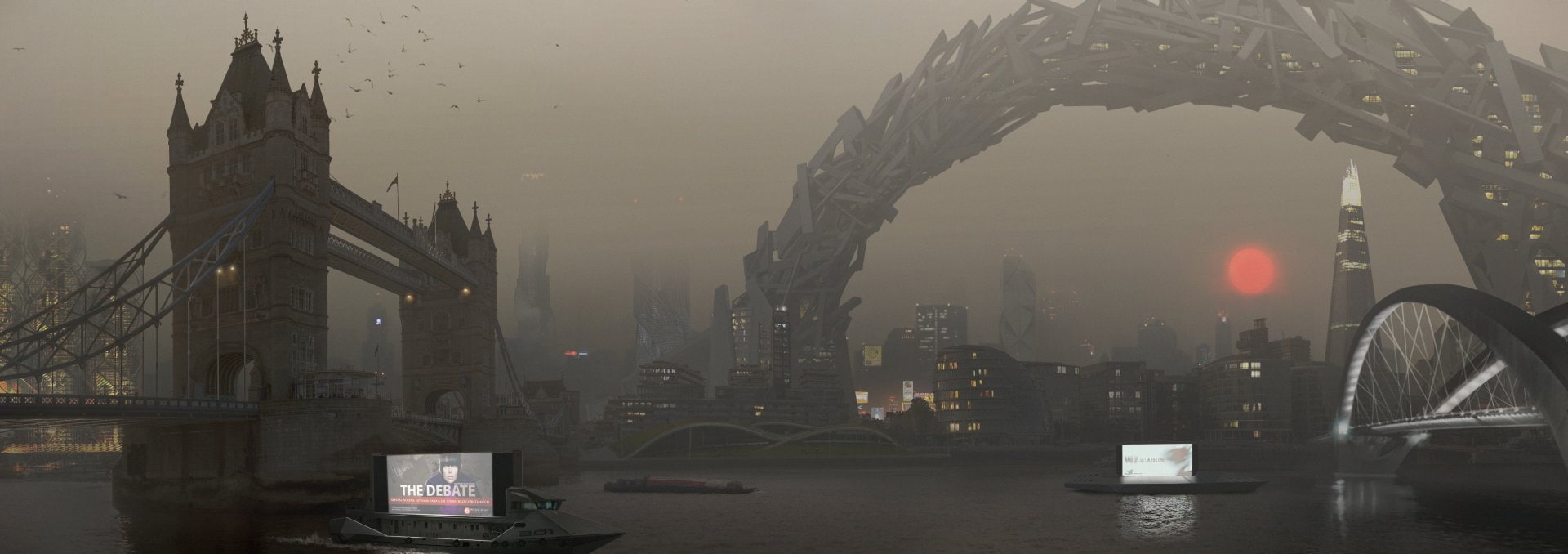 Tower Bridge, Cityscape, London, Deus Ex: Mankind Divided, Deus Ex, City, 1080P, HD Wallpaper