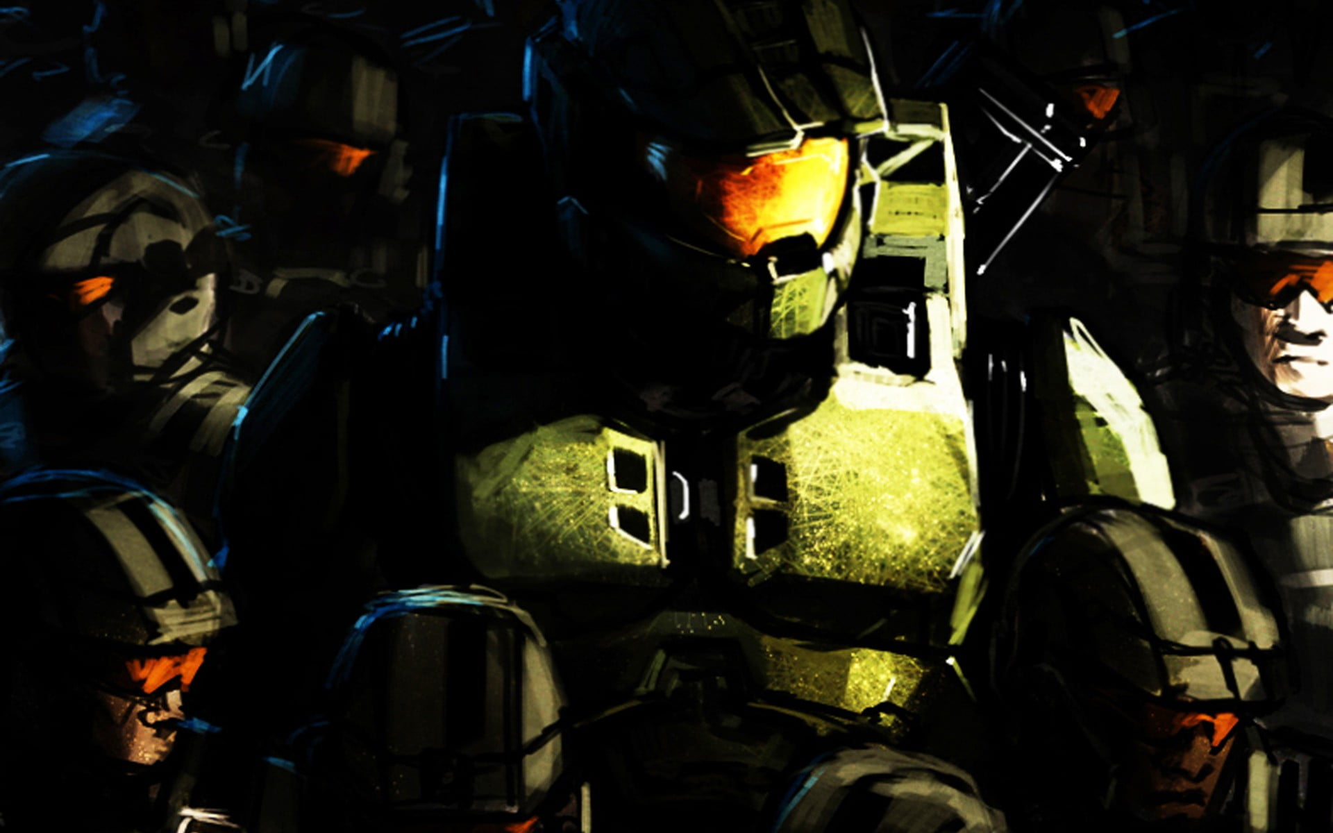 yellow, Halo, full frame, machinery, close-up, black, motorcycle, transportation, Xbox, military, 1080P, wheel, machine part, large group of objects, night, HD Wallpaper