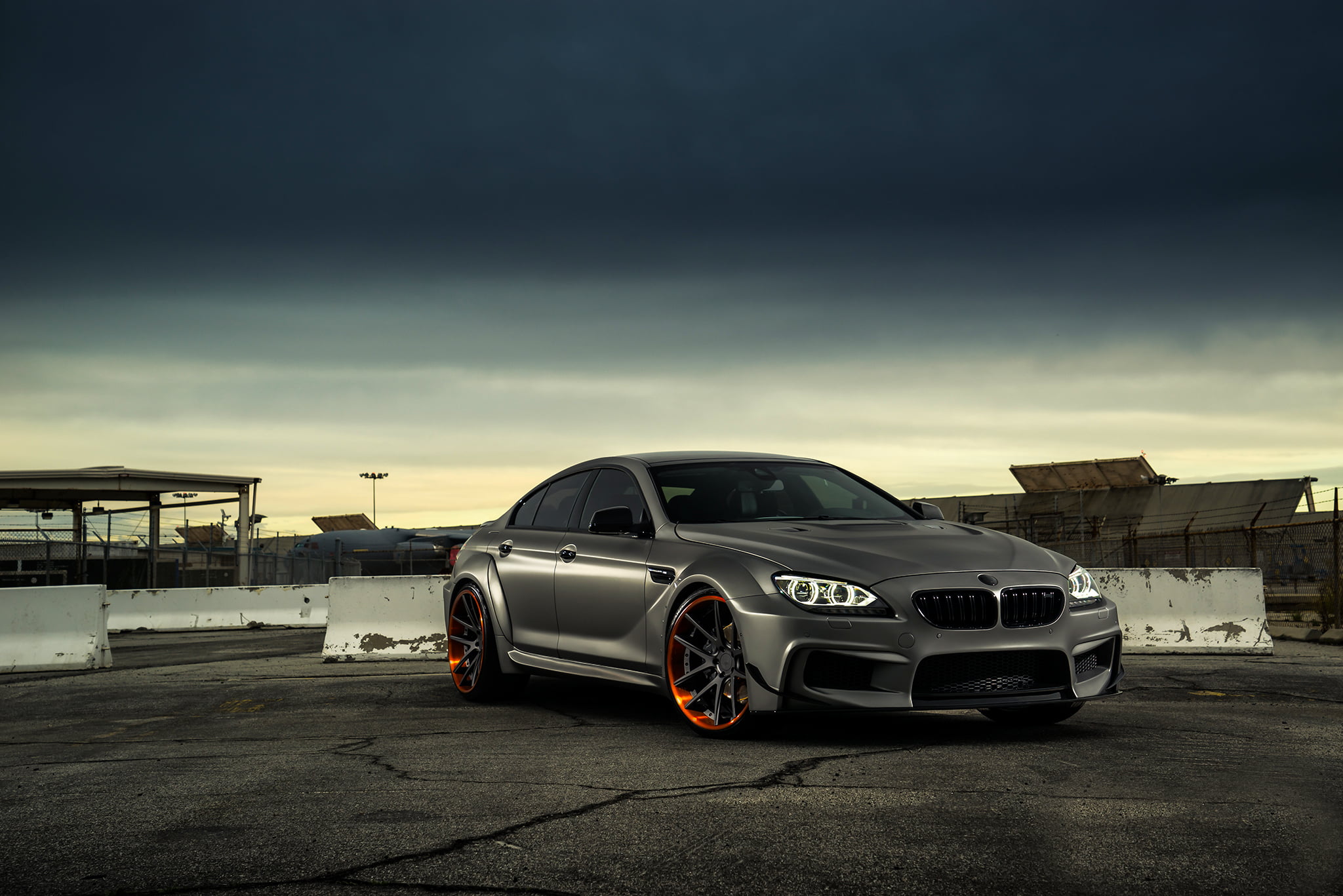 transportation, nature, parking, architecture, Gran, cloud - sky, street, outdoors, mode of transportation, sky, land vehicle, road, Coupe, silver, JC Customs, HD Wallpaper