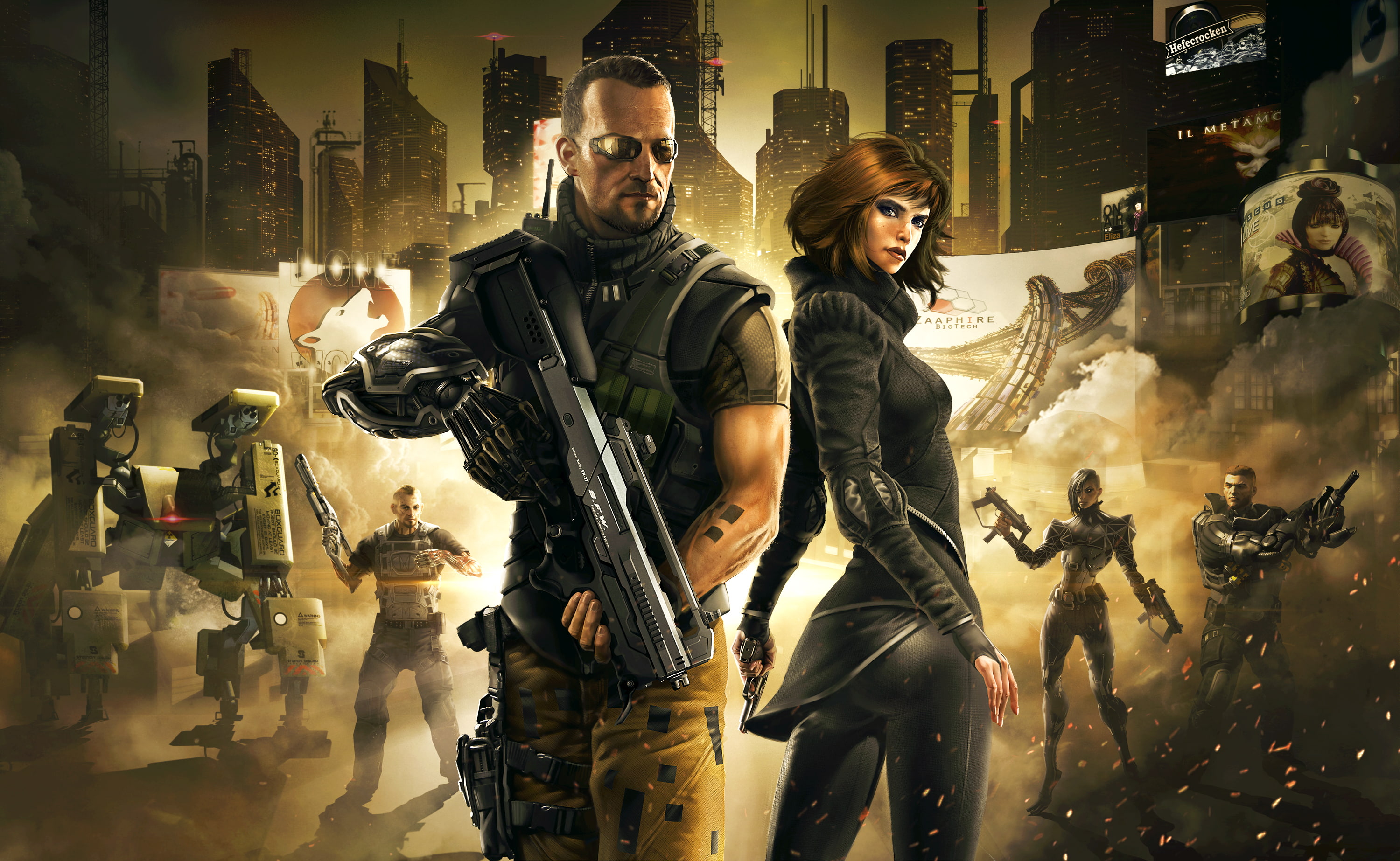 playing, 2K, cyberpunk, deus, role, ex, stealth, action, fall, HD Wallpaper