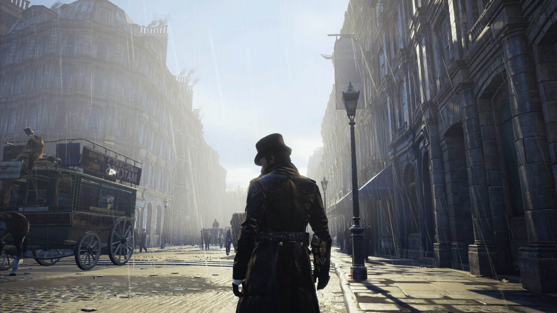 people, sculpture, 1080P, lens flare, travel, outdoors, architecture, the past, government, statue, day, built structure, Jacob Frye, sunlight, Assasins Creed Syndicate, HD Wallpaper
