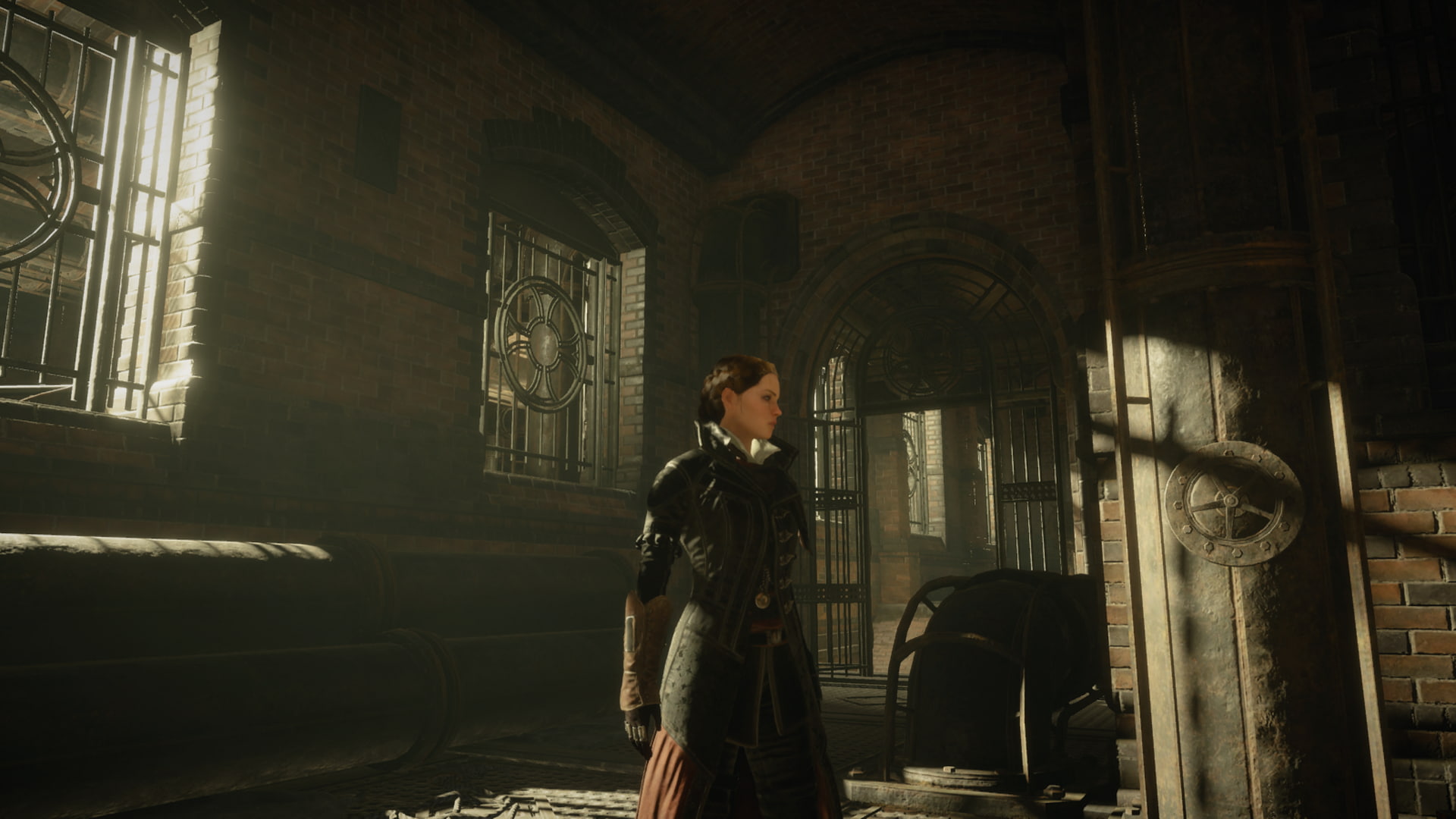 three quarter length, one person, architectural column, Abstergo, leisure activity, video games, young women, building, real people, contemplation, the past, HD Wallpaper