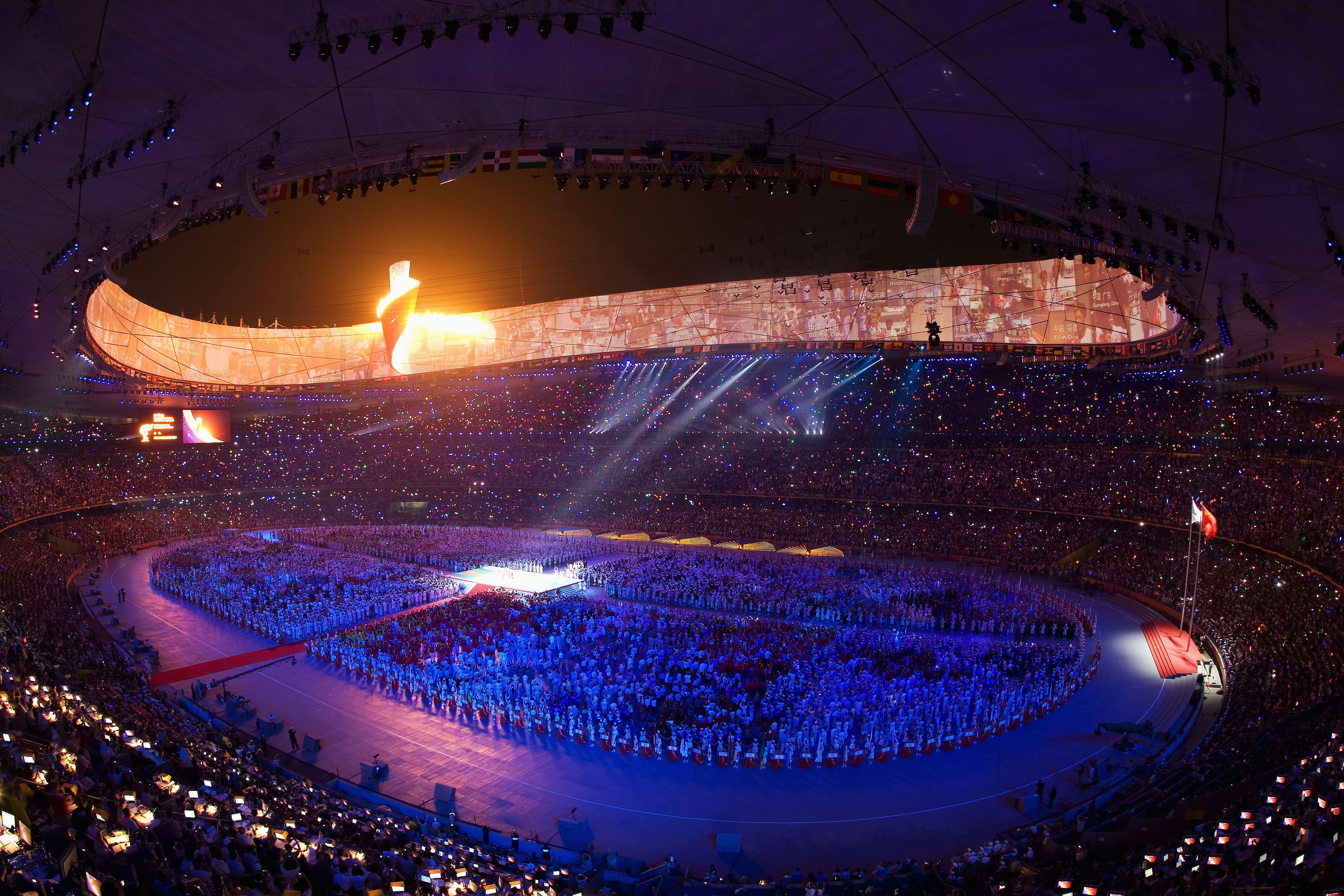 stadium, 4K, the opening of the Olympic games, Beijing, HD Wallpaper