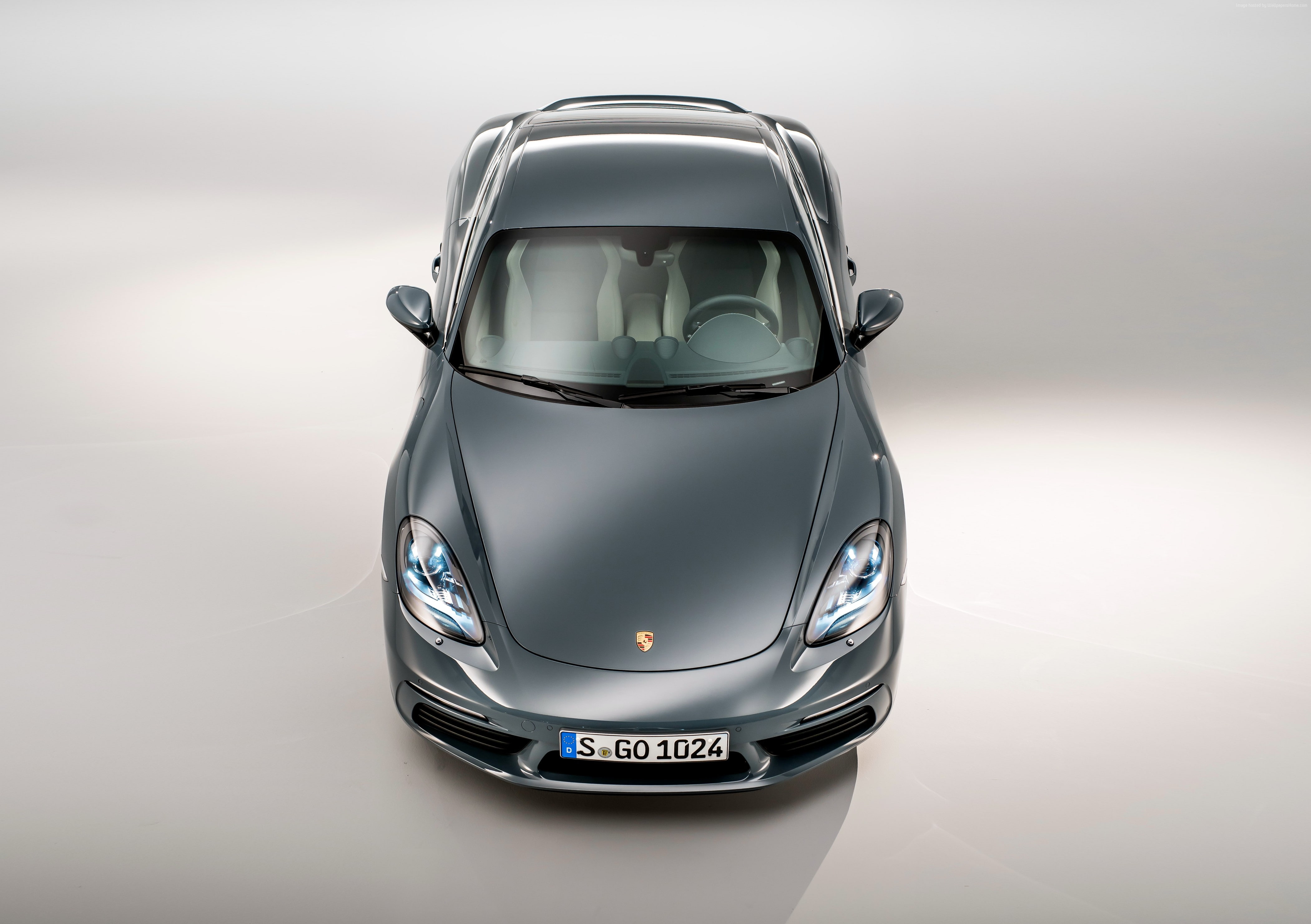 grey, Auto China 2016, Porsche 718 Cayman, Beijing Motor Show 2016, coupe, 4K, HD Wallpaper