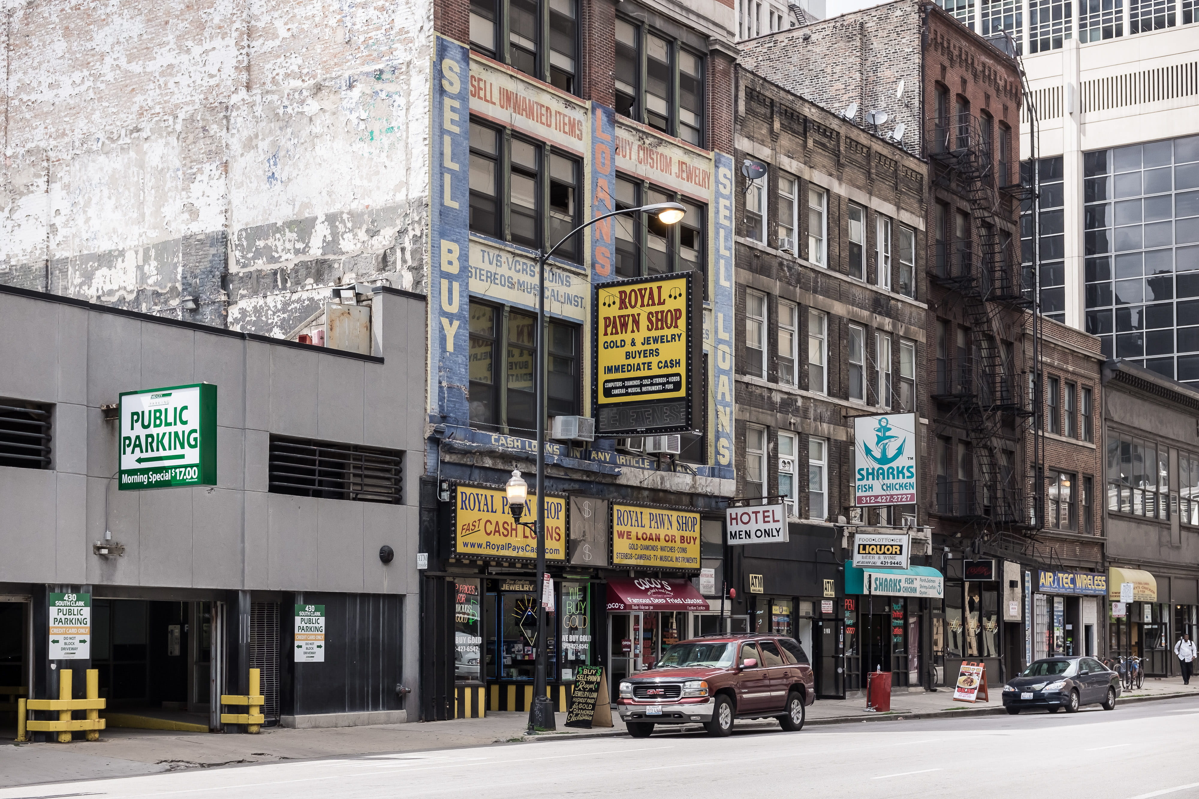 light, no people, crime, store, street, sign, black, transportation, urban, usa, view, way, city life, people, building exterior, city street, chicago, HD Wallpaper