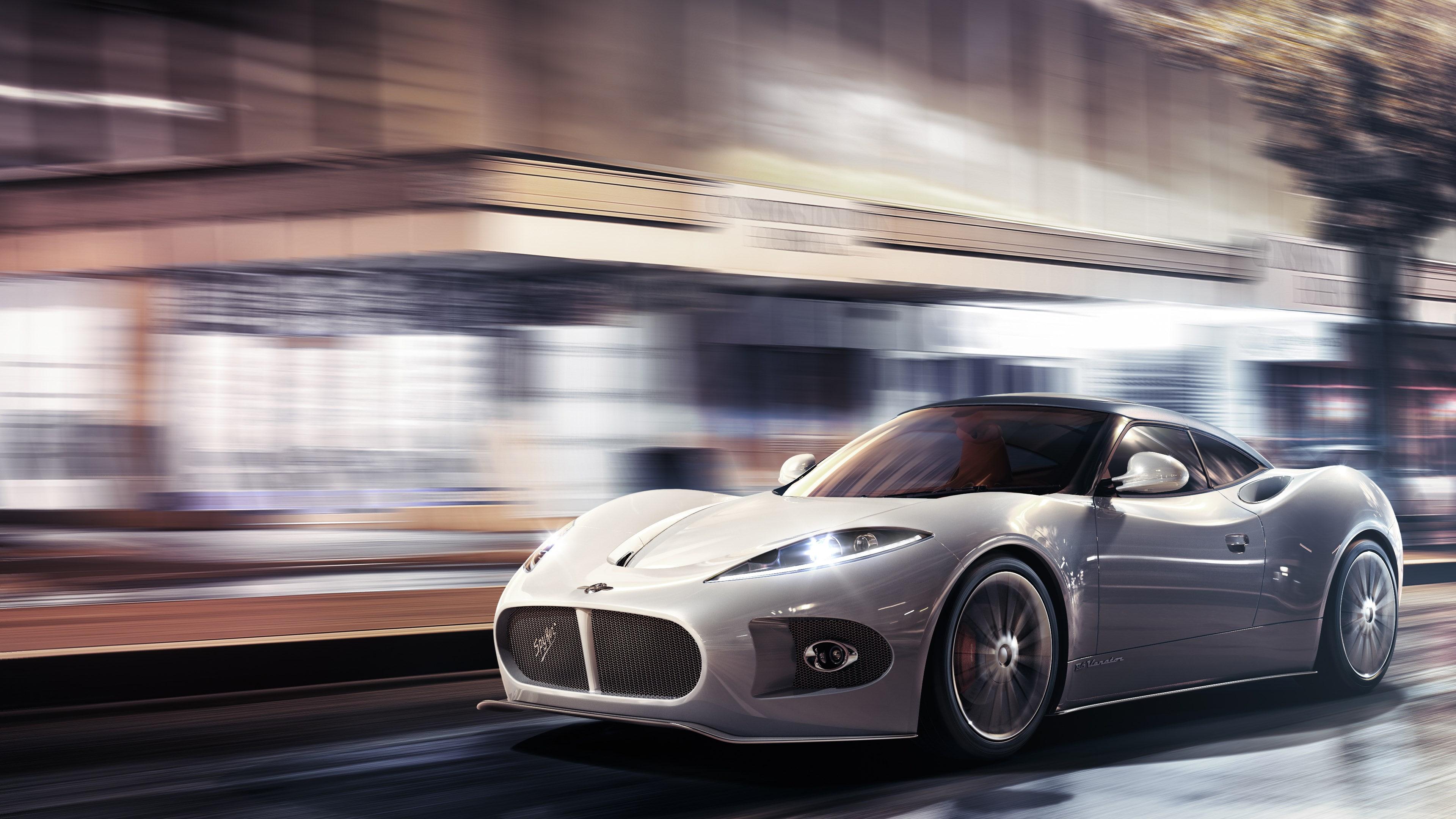 land vehicle, modern, silver colored, wealth, street, transportation, architecture, luxury, competition, no people, spyker b6 venator, built structure, HD Wallpaper