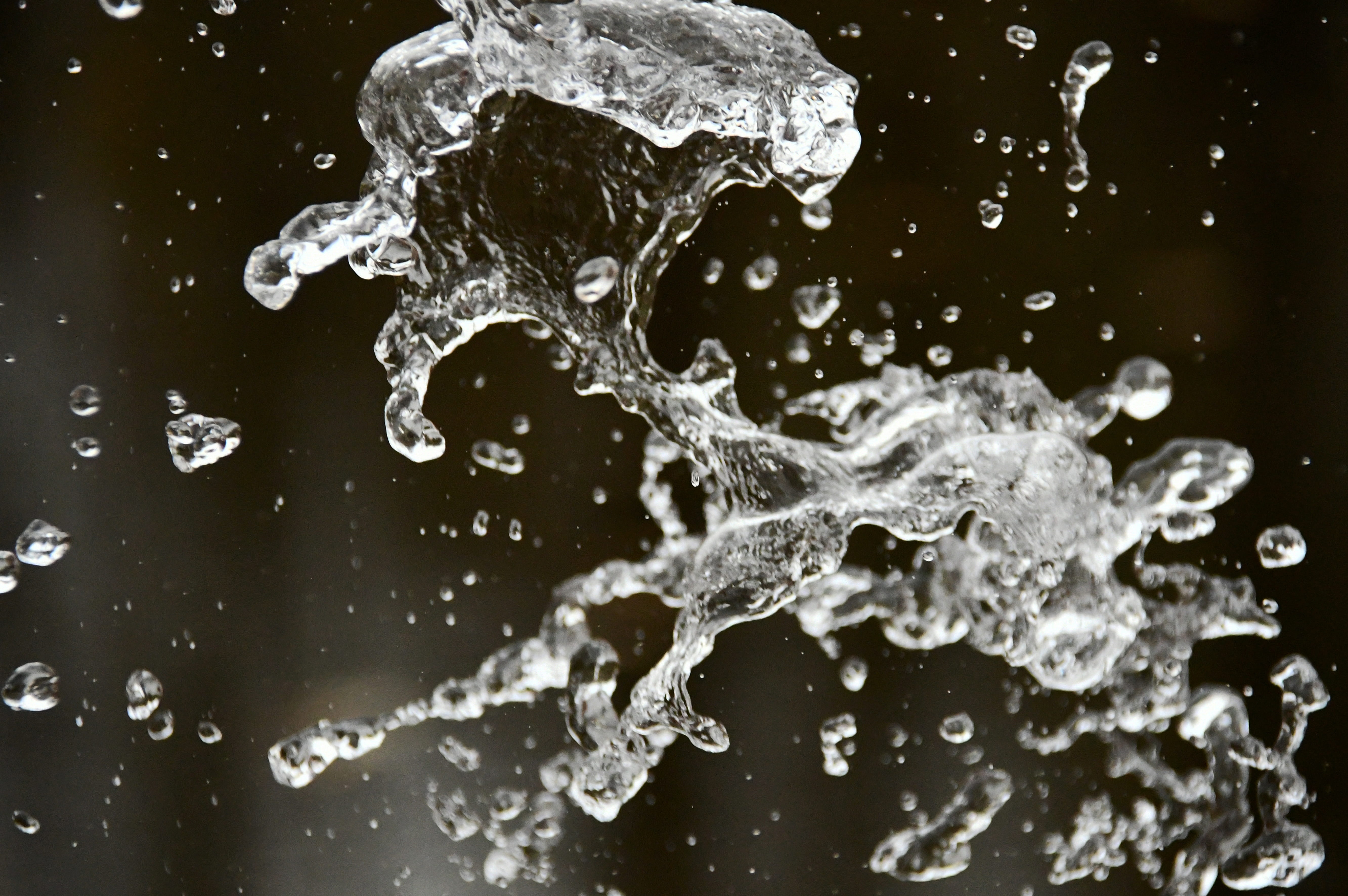 splash, close-up, indoors, glint, studio shot, black background, transparent, cold, drip, white, purity, freshness, bubble, no people, pattern, splashing, HD Wallpaper