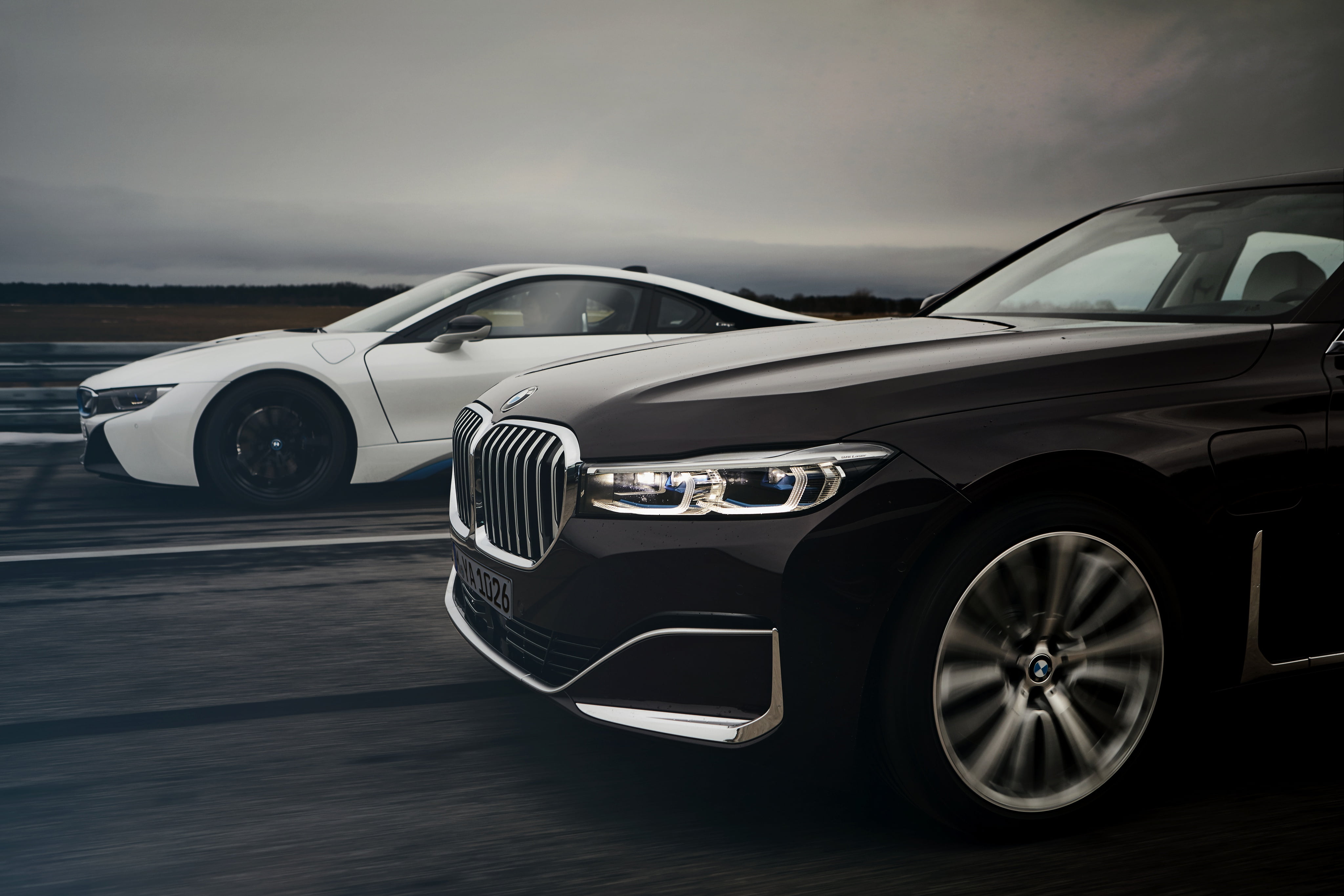 4K, BMW, longer wheel base, 7-series, sedan, hybrid, the front part, 2019, i8, four-door, 745Le, G12, 7, coupe, HD Wallpaper