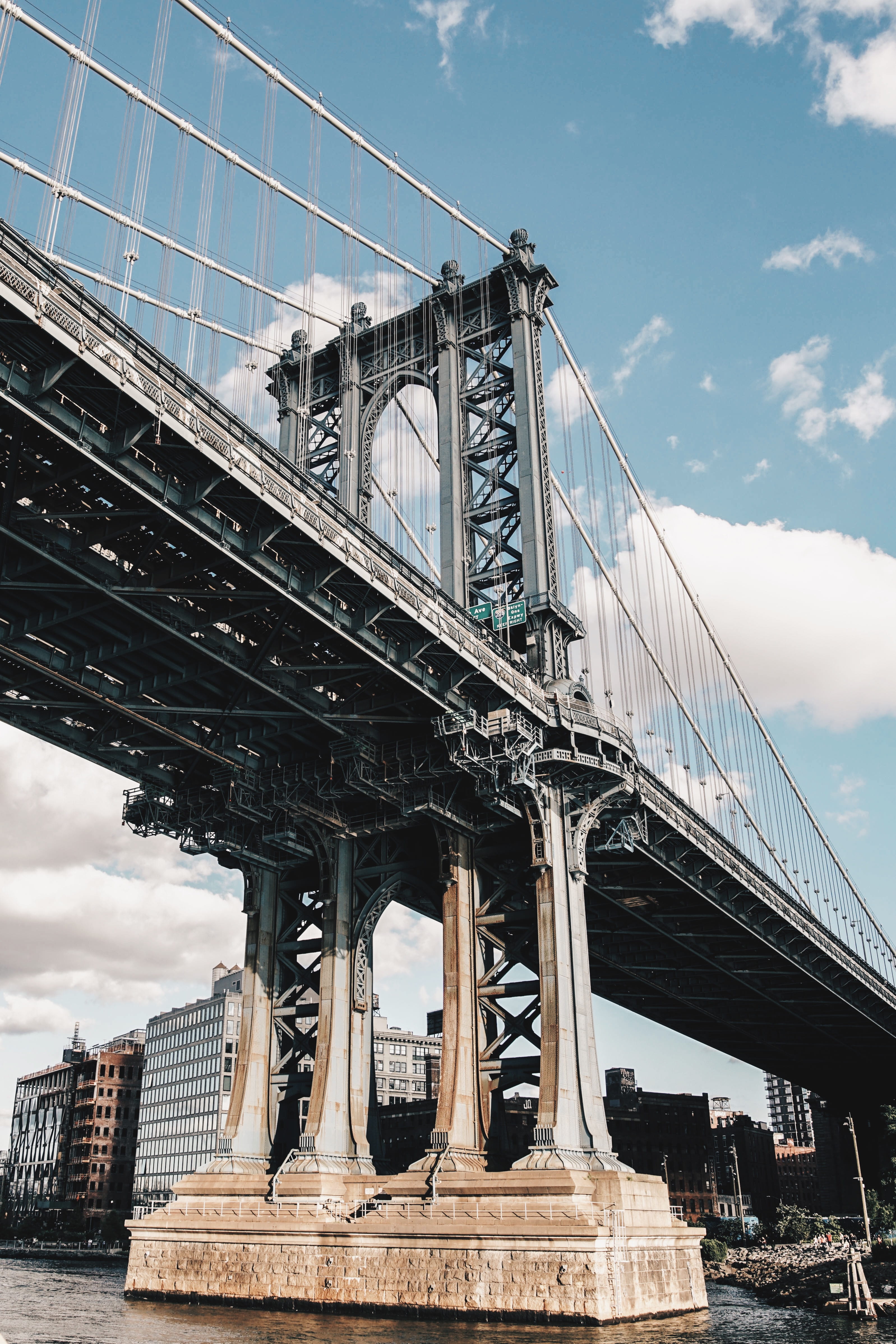 engineering, architecture, outdoors, connection, nature, building, water, sky, brooklyn, fun, explore, building exterior, york, bridge, suspension bridge, Phone HD Wallpaper