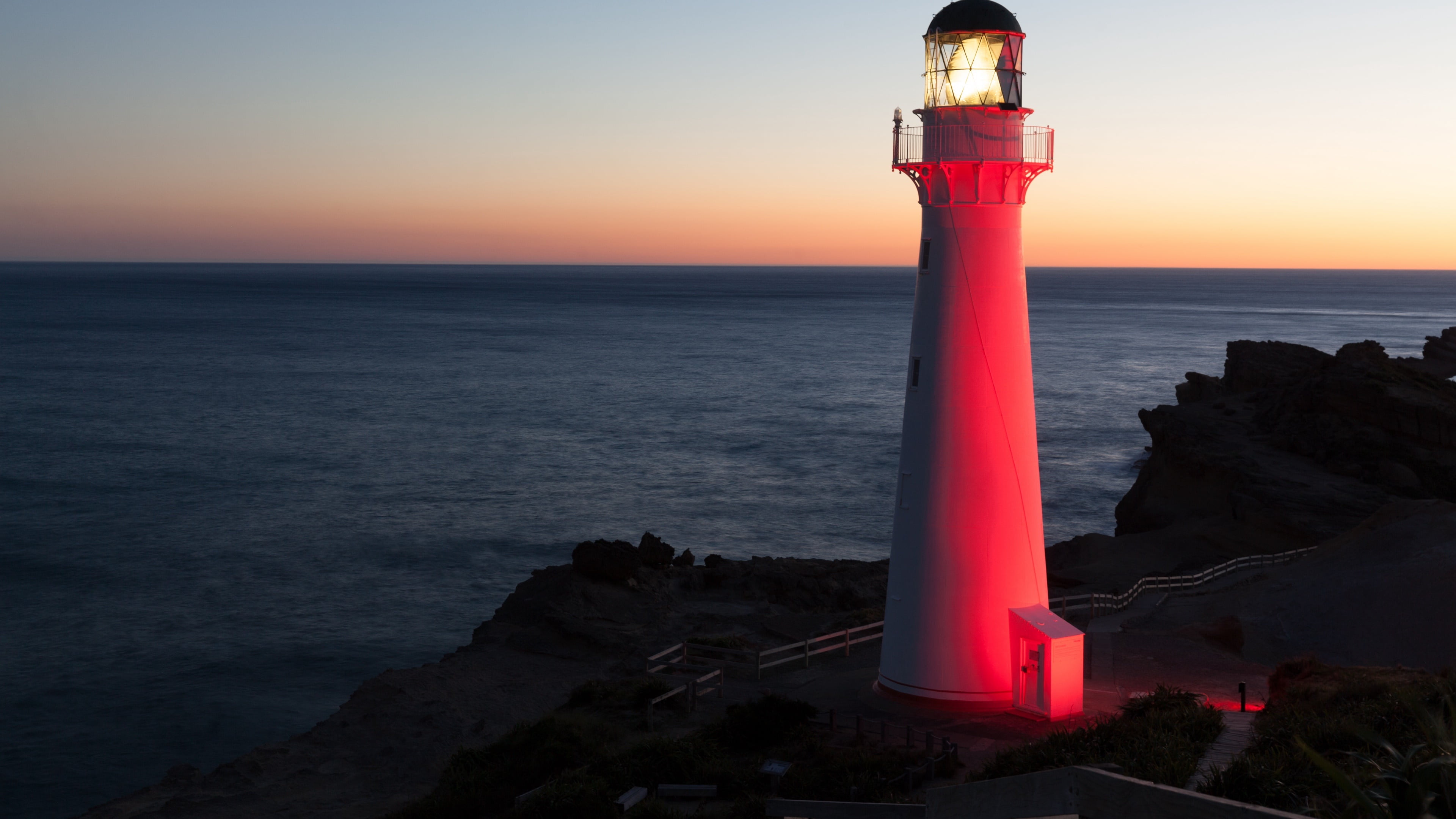 castle point lighthouse, protection, lighthouse, promontory, tower, tranquility, beauty in nature, 4K, no people, wellington, safety, horizon, scenics - nature, HD Wallpaper