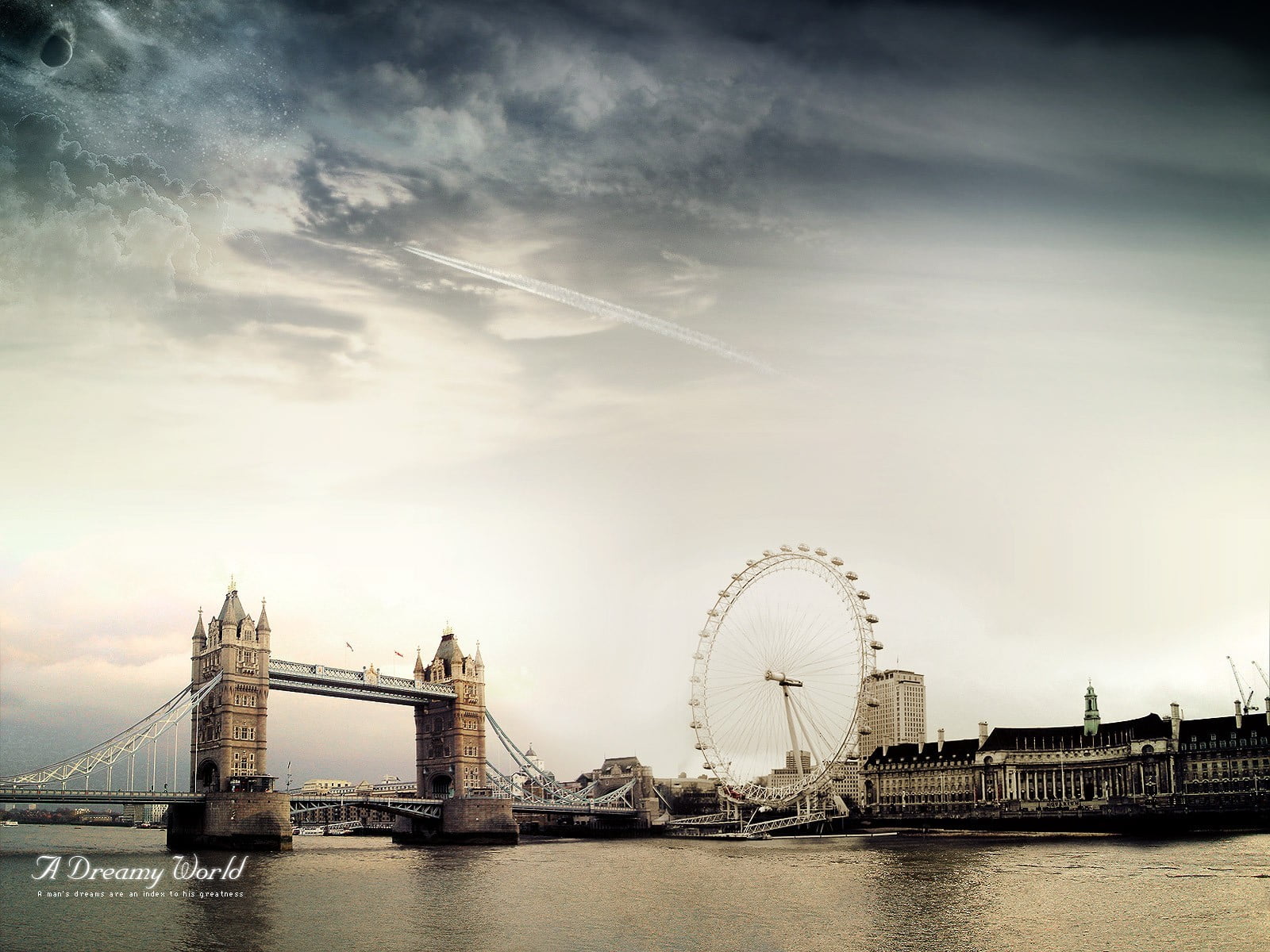 famous Place, sky, sunset, night, ferris wheel, history, ferris, day, bridge - Man Made Structure, capital Cities, millennium Wheel, tourism, bridge, travel Destinations, HD Wallpaper