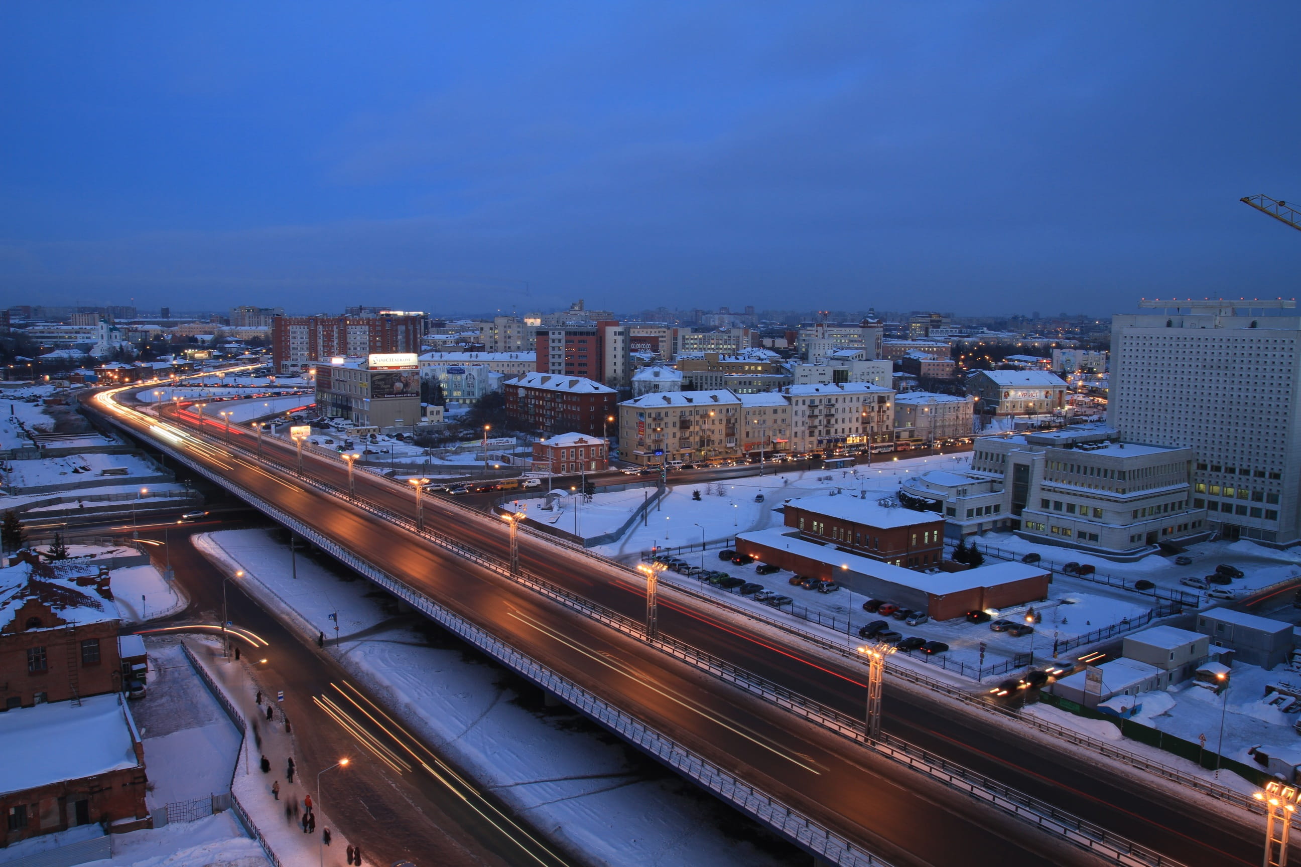 snow, Center, rail transportation, shunting yard, built structure, Siberia, office building exterior, 2K, Tourism, city, street, skyscraper, Russia, journey, HD Wallpaper