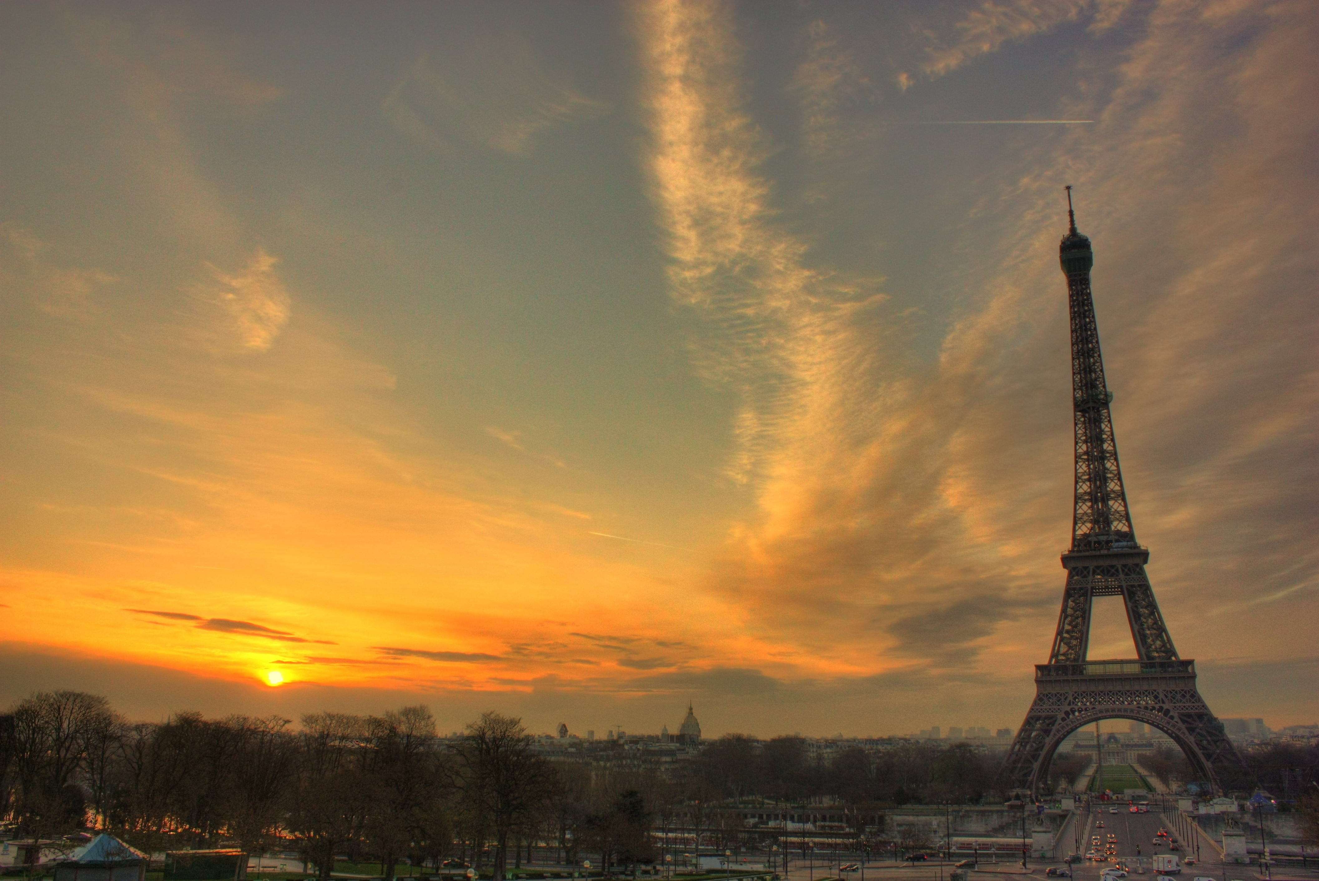 french Culture, dusk, vacations, romance, spire, France, seine River, Eiffel tower, urban Scene, 4K, Paris, history, the past, journey, famous Place, tall - High, HD Wallpaper