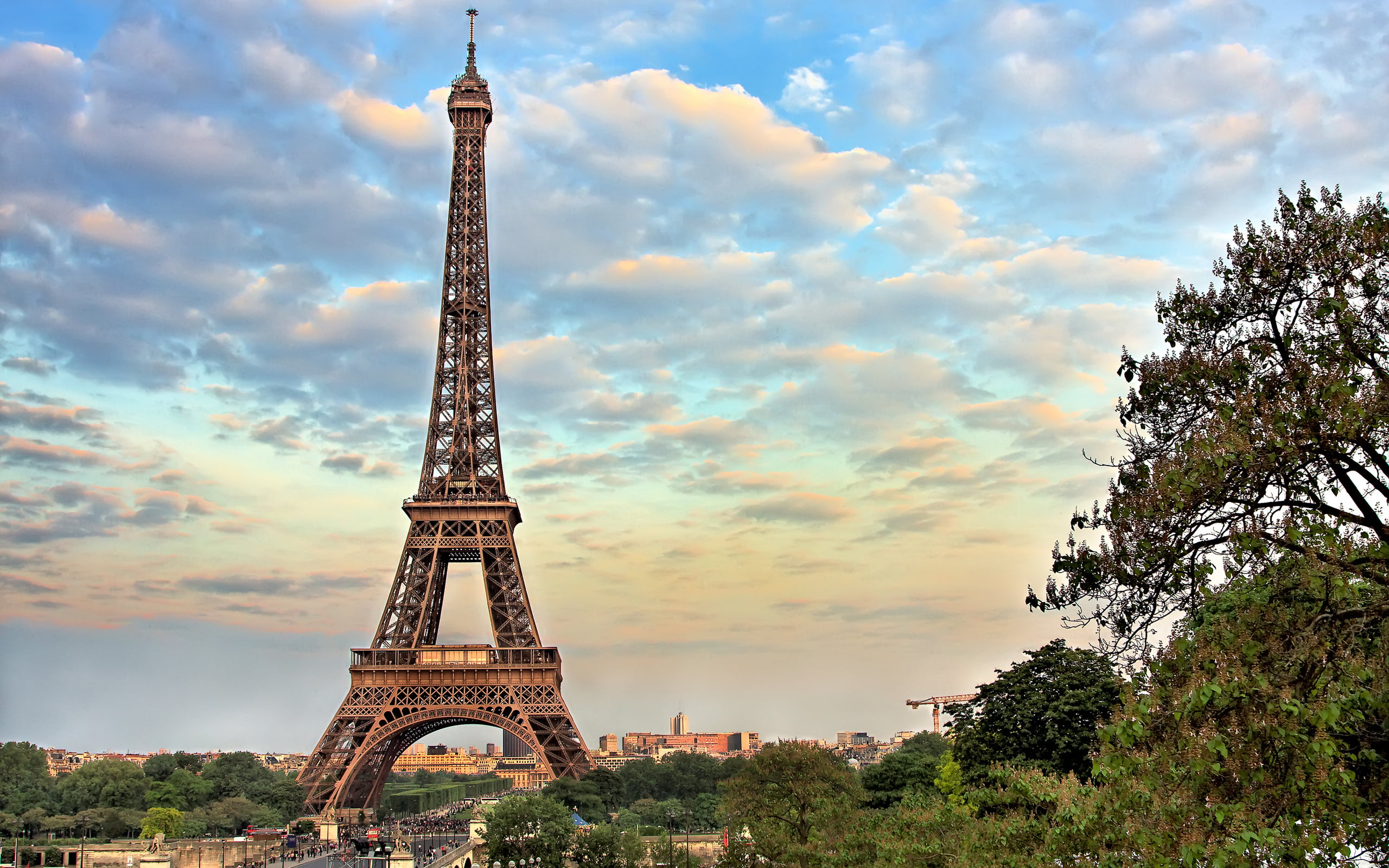 Paris, history, scenics, blue, nature, tree, urban Scene, France, day, the past, cloudscape, national Landmark, architectural feature, steel, tower, architecture, HD Wallpaper