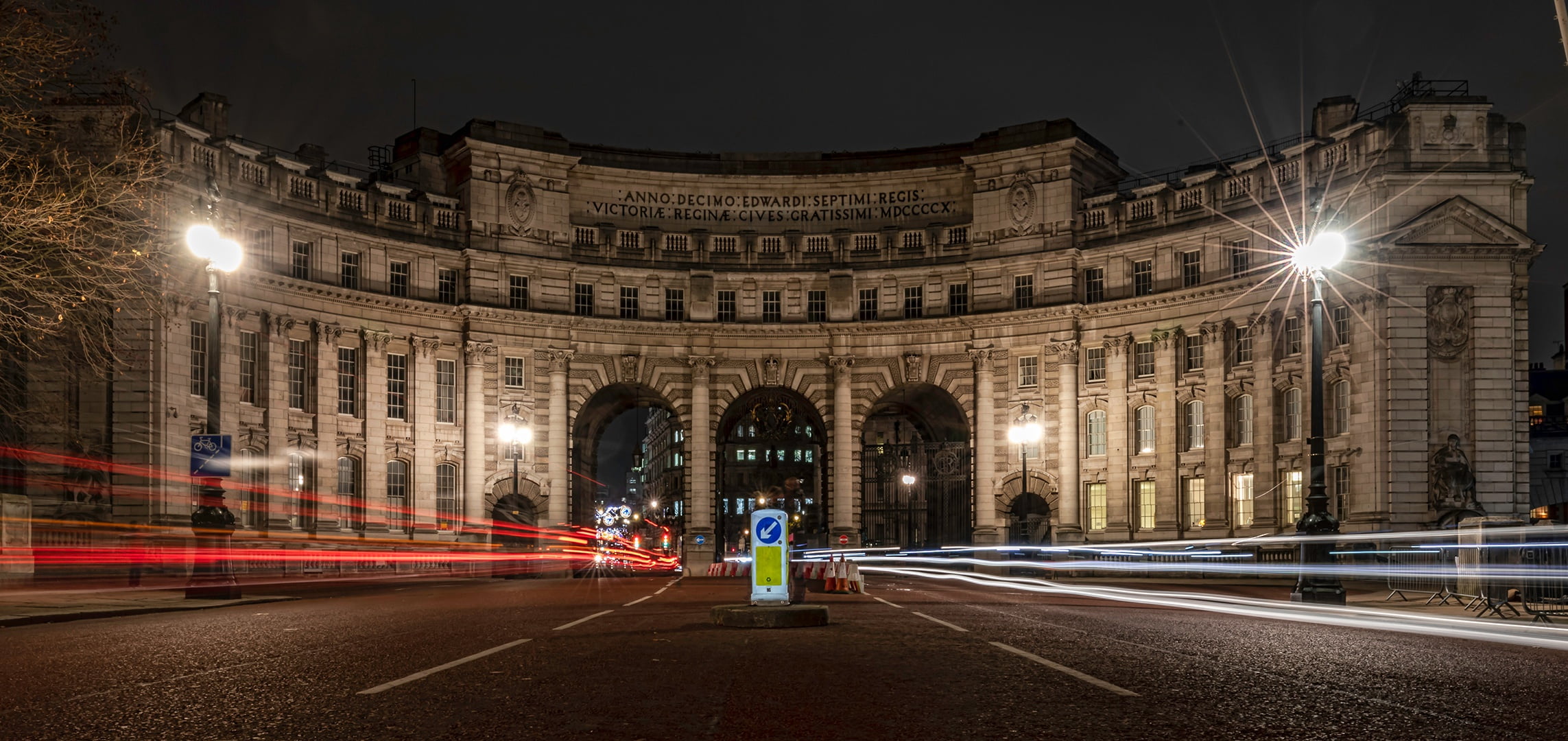 London, Admiralty Arch, excerpt, 1080P, the building, night, road, movement, arch, lights, England, HD Wallpaper
