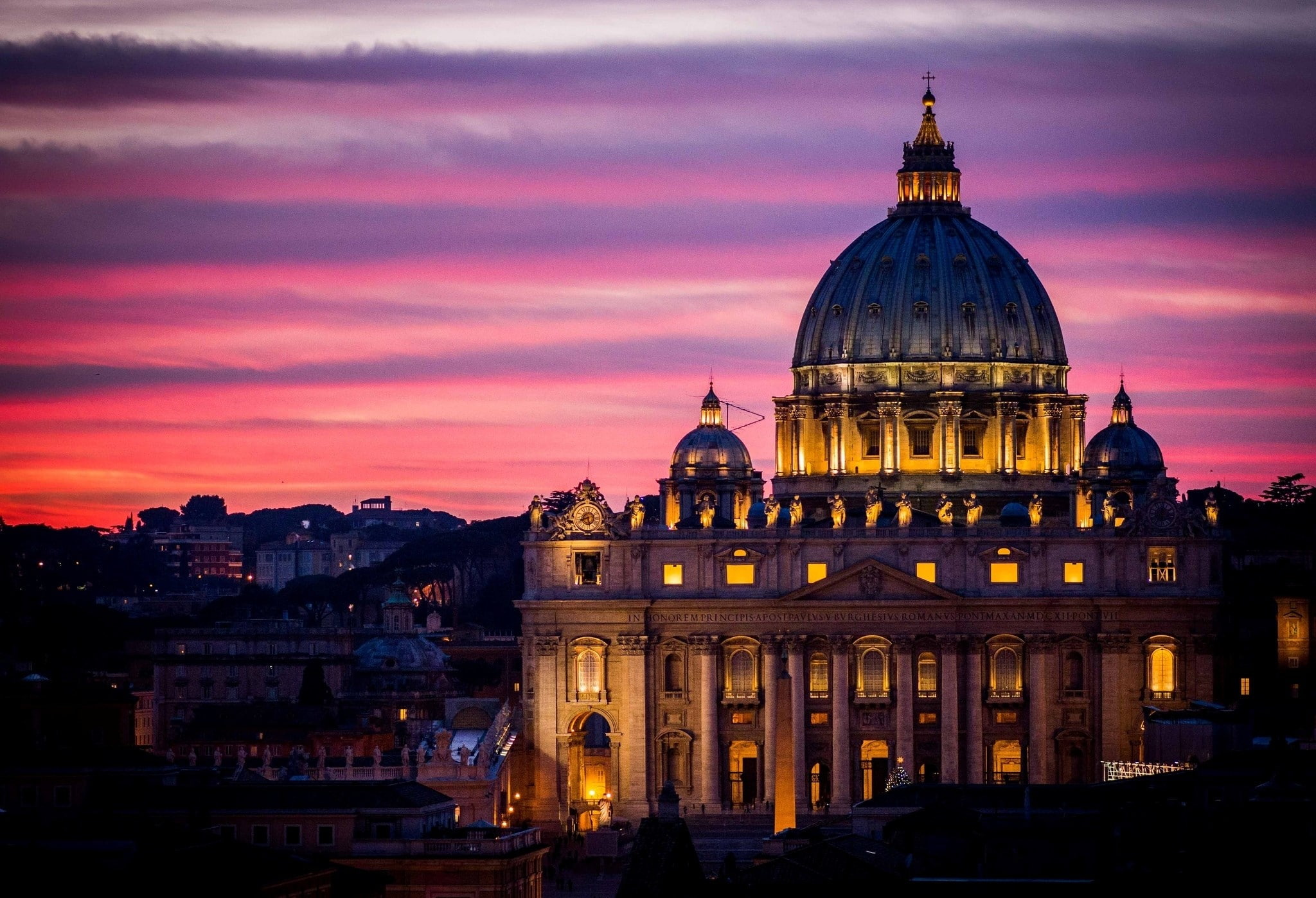 Night, nature, dome, no people, government, Sunset, 1080P, building, tourism, the past, Italy, building exterior, travel destinations, cloud - sky, history, HD Wallpaper