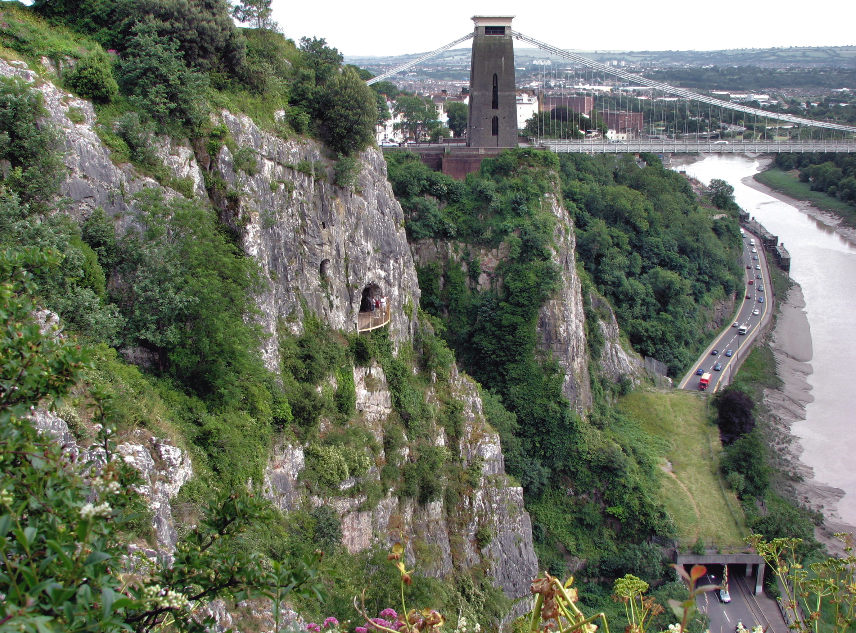 famous Place, day, bristol, beauty in nature, transportation, scenics - nature, plant, cliffs, near, built structure, tree, bridge, landscapes, travel destinations, HD Wallpaper