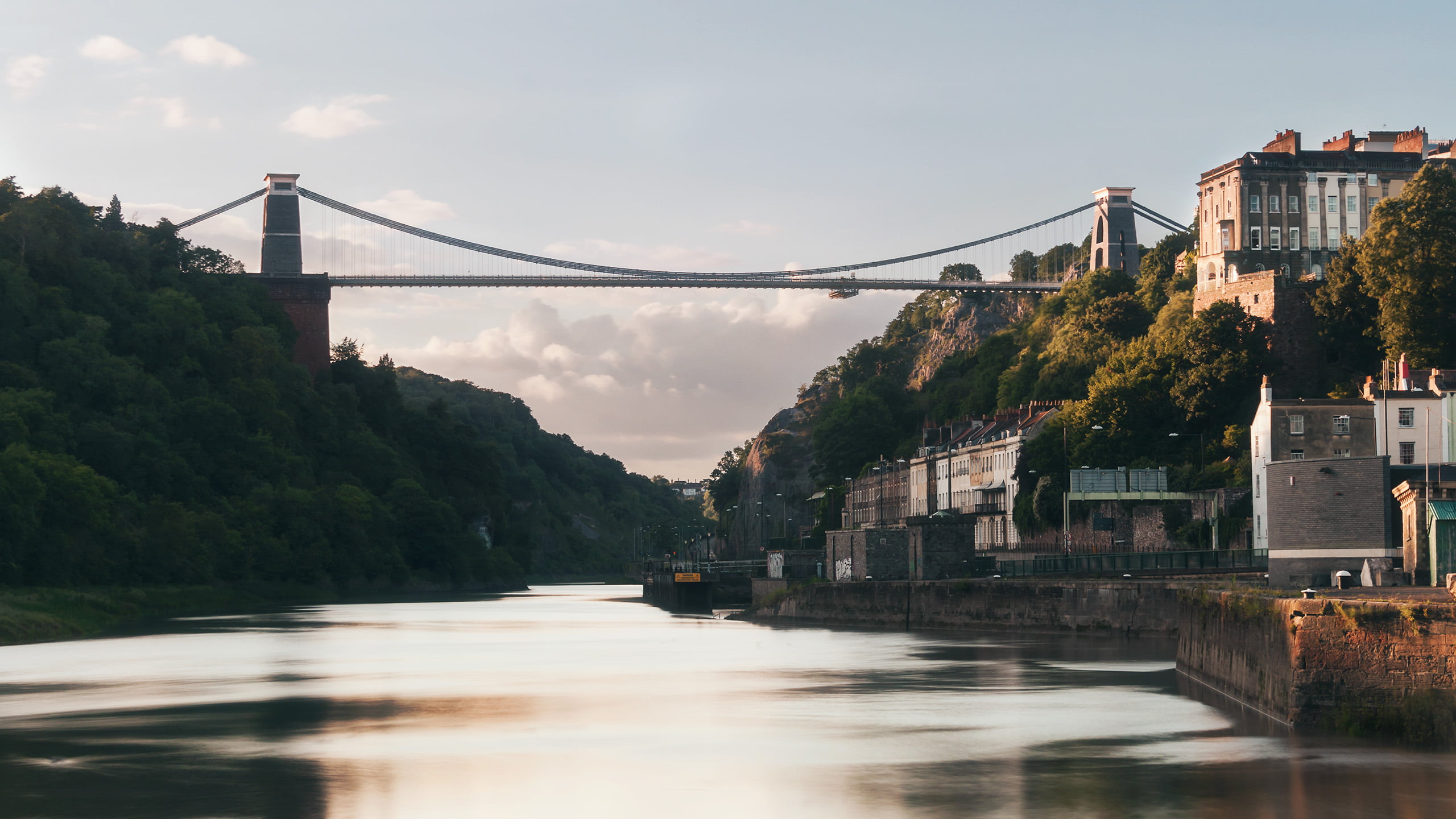 river, water, Clifton Suspension Bridge, 2K, HD Wallpaper