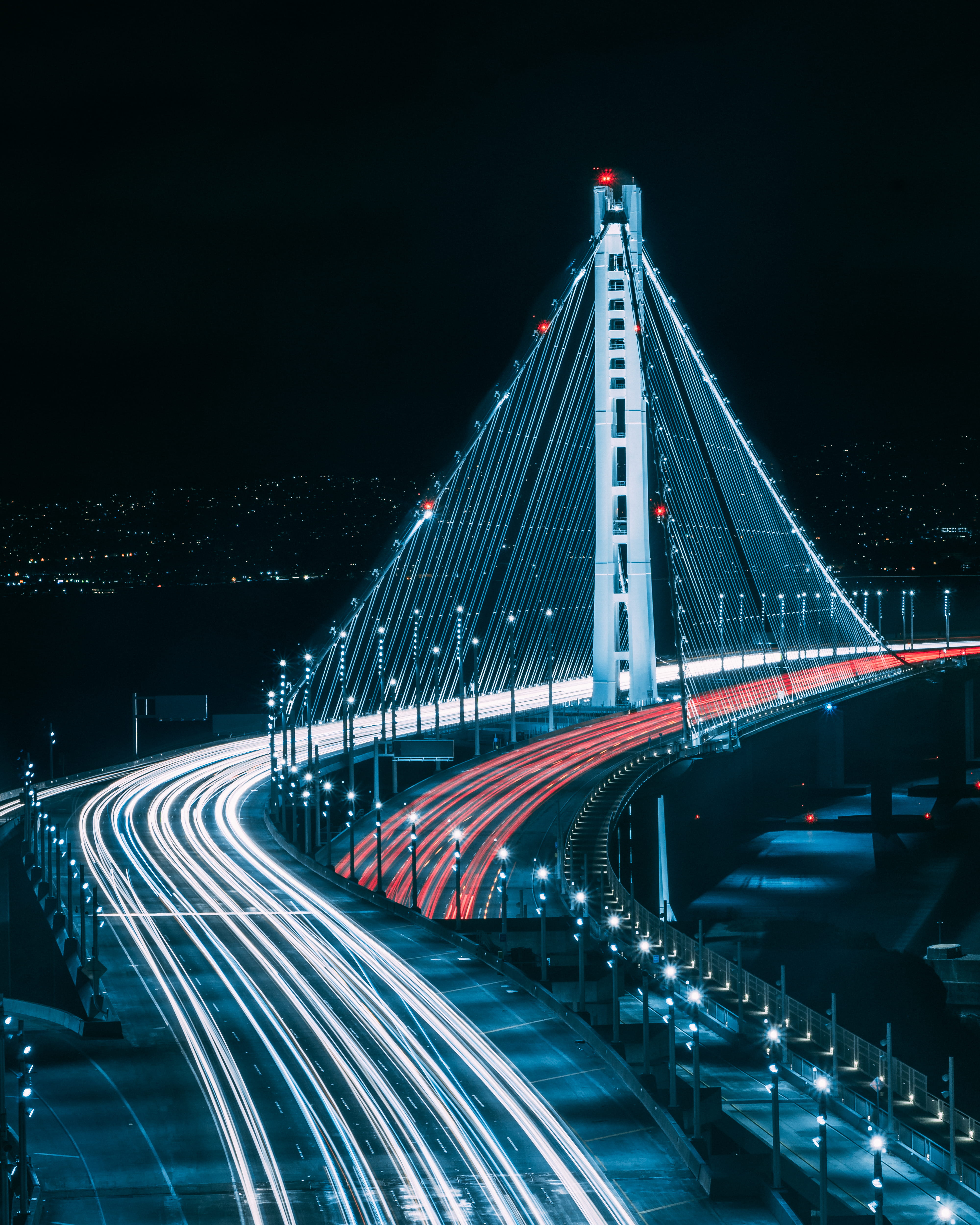 street Light, light, bridge - Vessel Part, multiple Lane Highway, urban Skyline, trail, outdoors, mode of Transport, urban Scene, built Structure, road, Phone HD Wallpaper