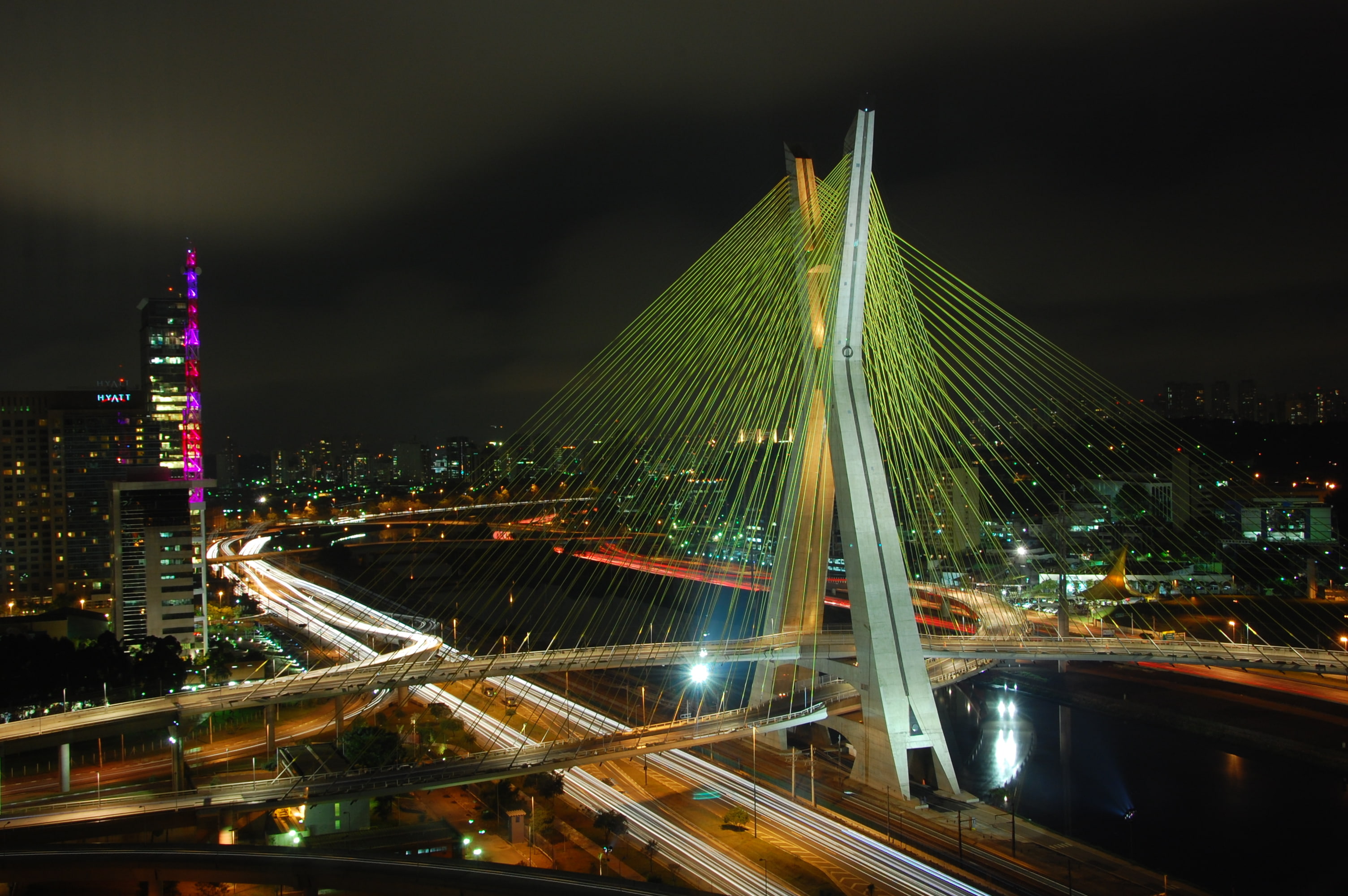 no people, white, skyscraper, city Life, tall - high, highway, cable, china - East Asia, building, the city, motion, asia, city, 2K, night, urban Skyline, HD Wallpaper