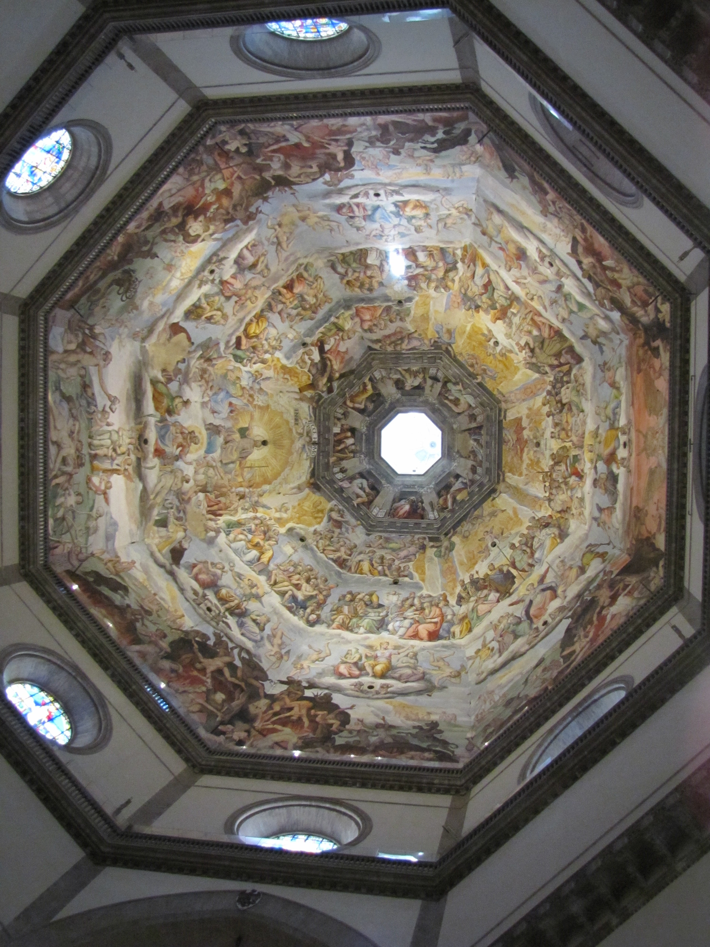 spirituality, built structure, mural, building, illuminated, florence, low angle view, place of worship, dome, directly below, architecture, religion, technology, Phone HD Wallpaper