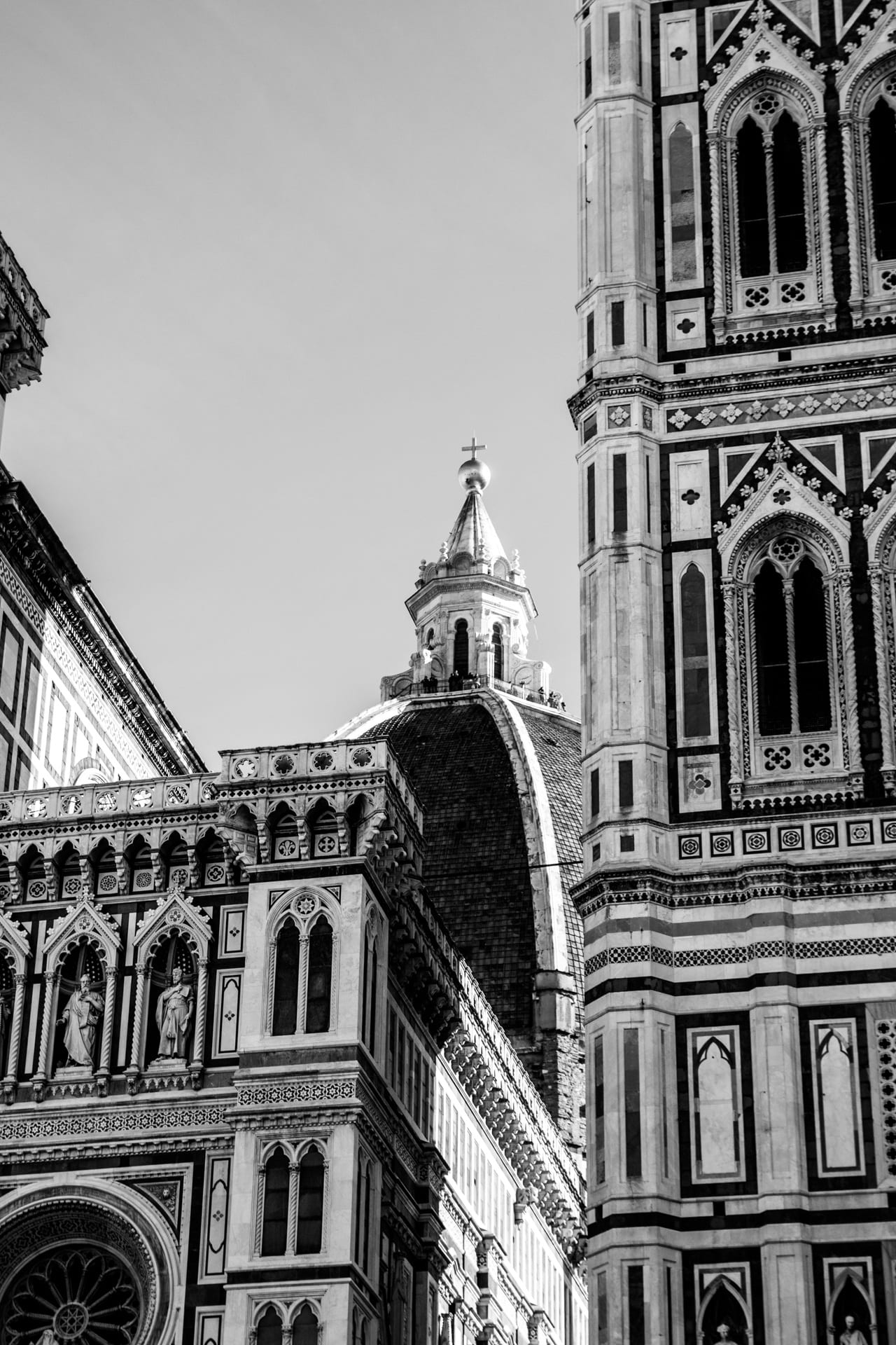 facade, sky, cathedral of florence, firenze, tourism, spirituality, building exterior, florence, italy, city, low angle view, place of worship, florence cathedral, Phone HD Wallpaper