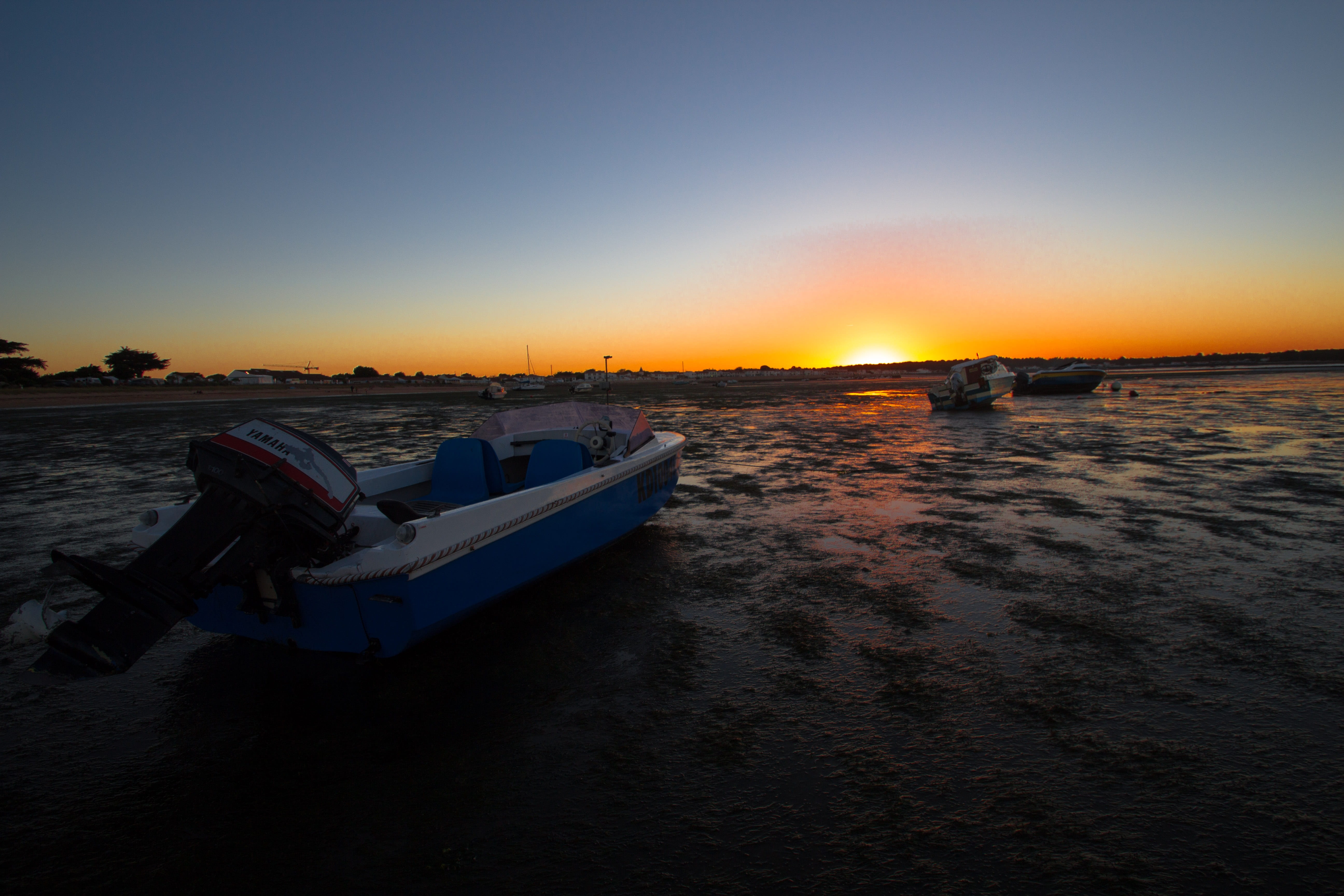 port city, abyss, normandy, rocky coast, land, sunset, atlantic coast, beach, abendstimmung, coast, scenics - nature, transportation, horizon, water, ile de re, HD Wallpaper