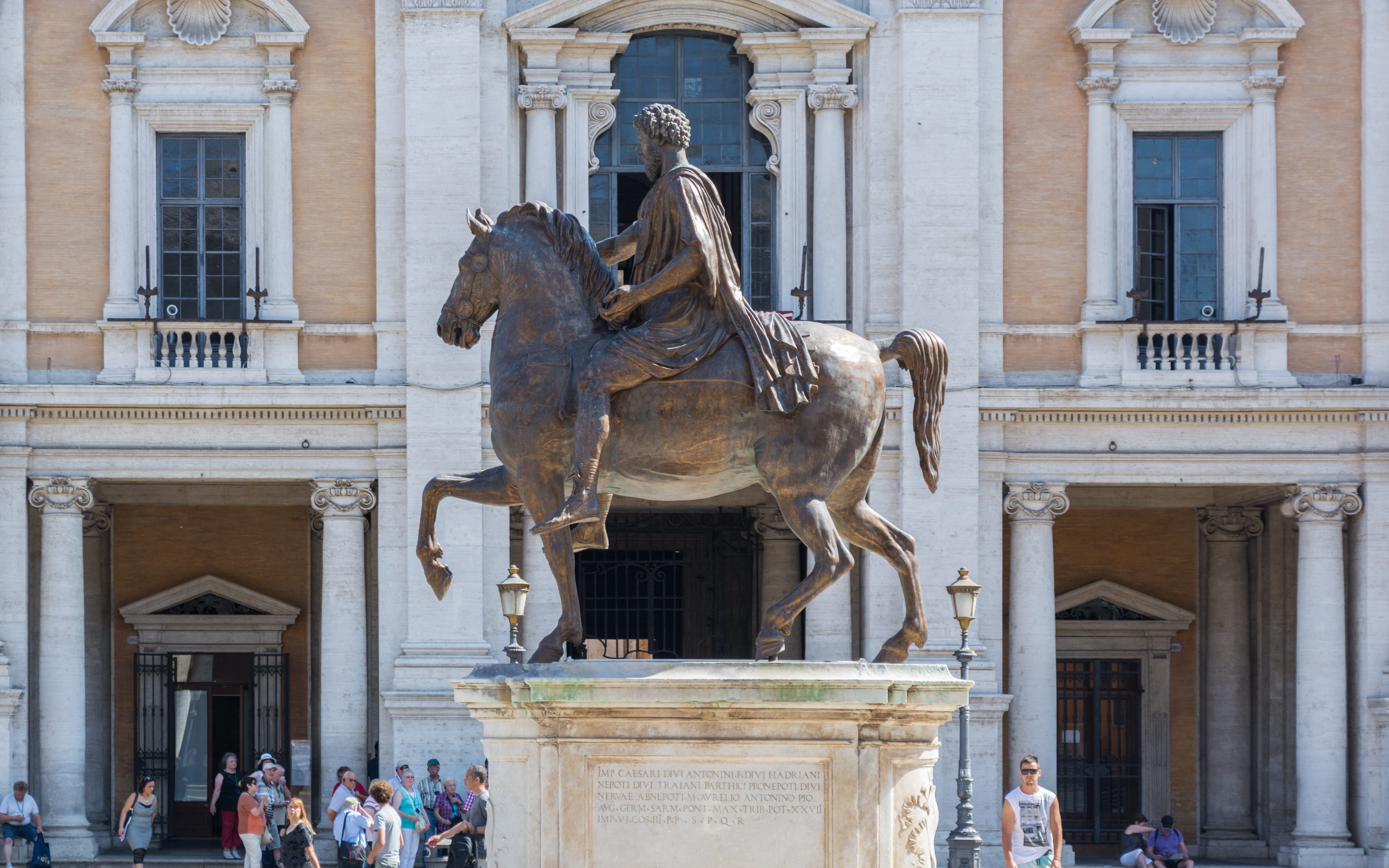 Horse, history, Rome, group of people, italy, human representation, 5K, europe, famous Place, male likeness, Statue, art and craft, representation, animal representation, HD Wallpaper