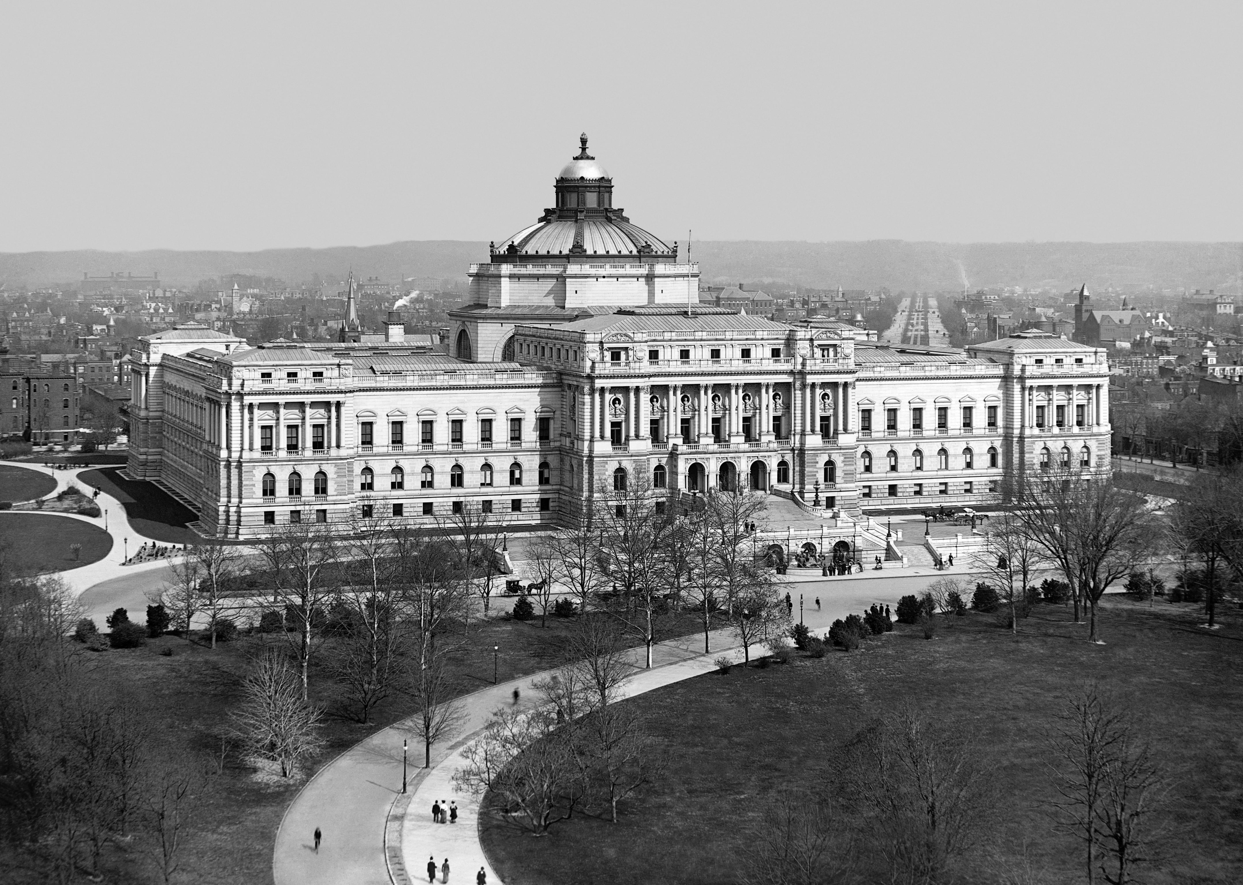 washington, outdoors, italy, bw, dc, plant, cityscape, famous Place, monochrome, motor vehicle, old, high angle view, incidental people, government, the library of congress in washington, HD Wallpaper