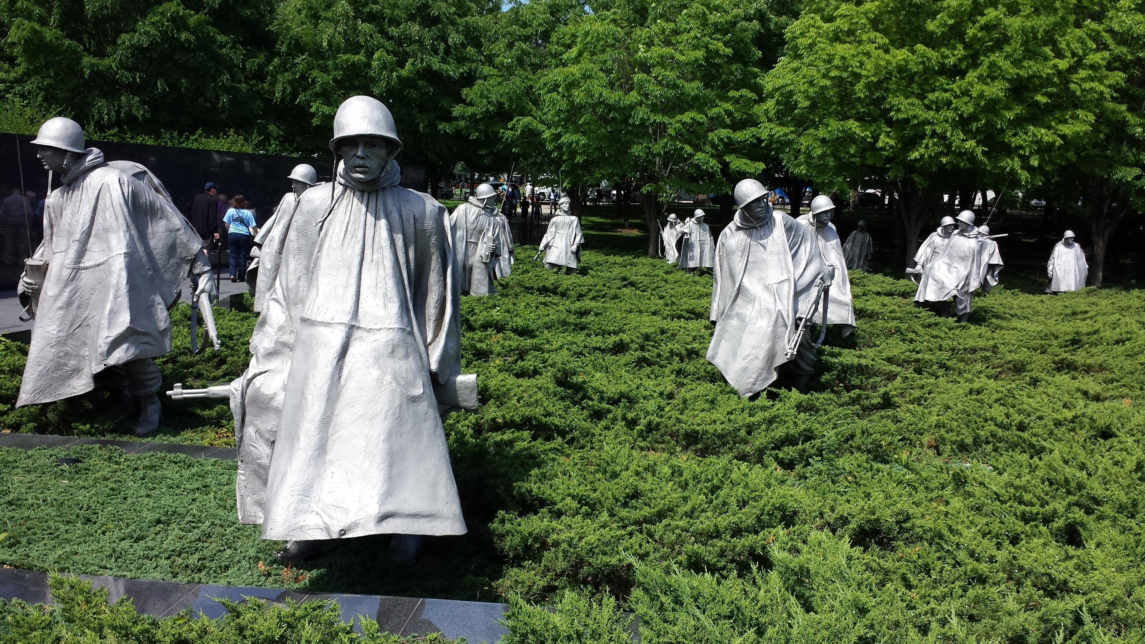 memorial day, remembrance day, washington, garden, sculpture, soldiers, district of columbia, veterans, art, war, korean war, 4K, statue, korean war veterans memorial, HD Wallpaper