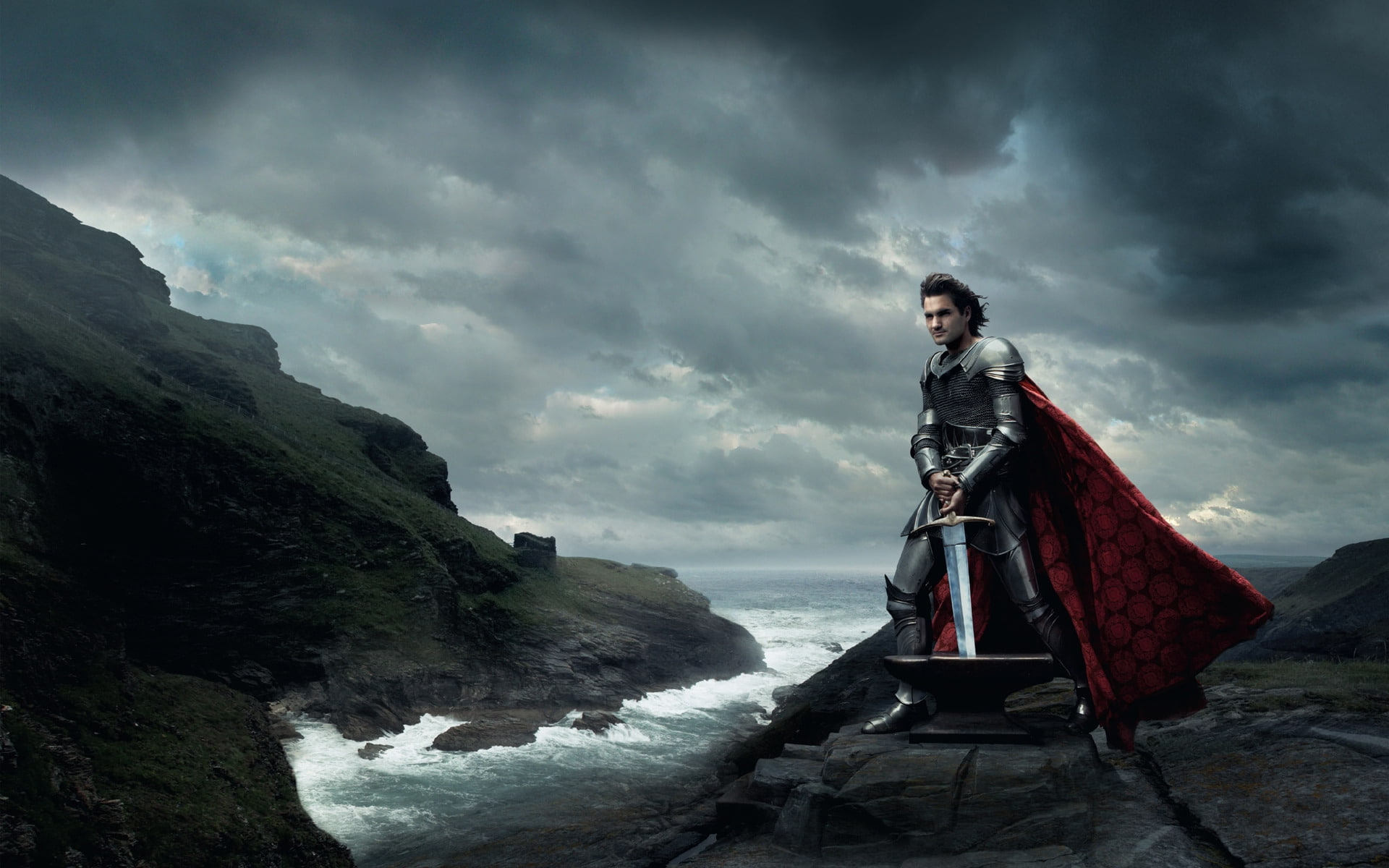 player, federer, king arthur, 1080P, tennis, roger, HD Wallpaper