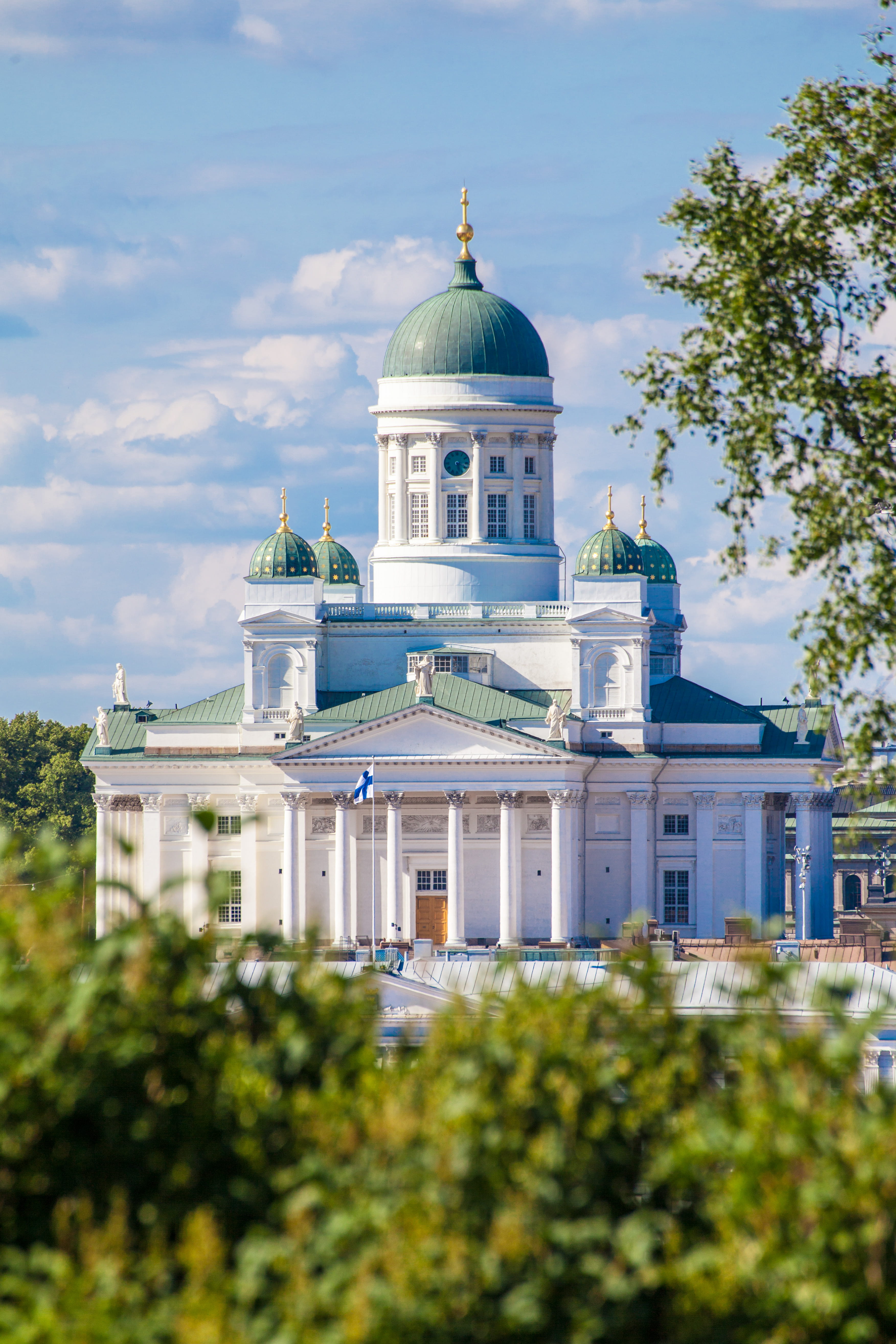 green color, church, plant, dome, travel, religion, nature, built structure, building, helsinki cathedral, no people, 5K, building exterior, cloud - sky, Phone HD Wallpaper