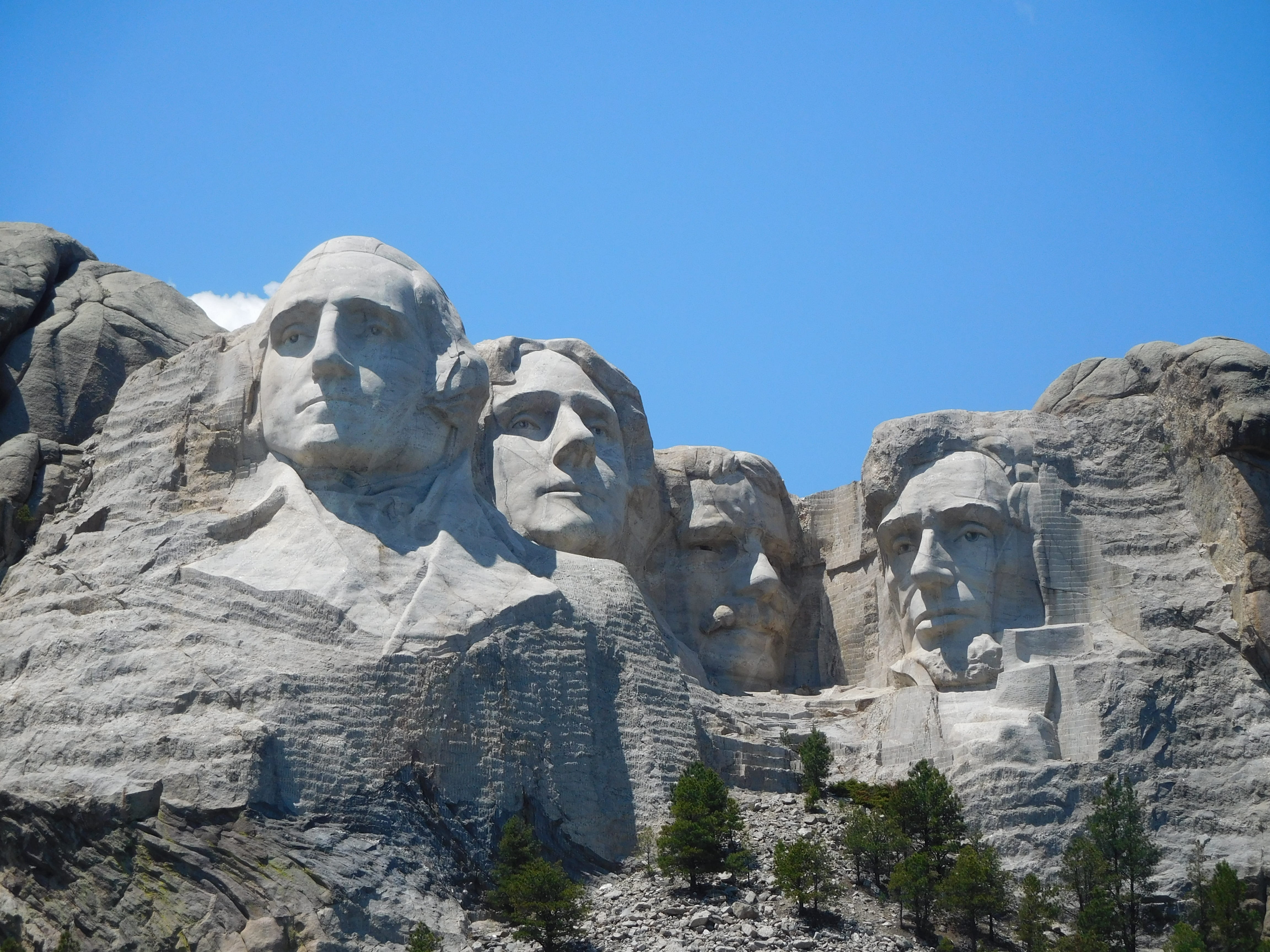 ancient civilization, landmark, park, male likeness, architecture, statue, representation, outdoors, mountain, sculpture, george, patriotism, usa, art and craft, HD Wallpaper