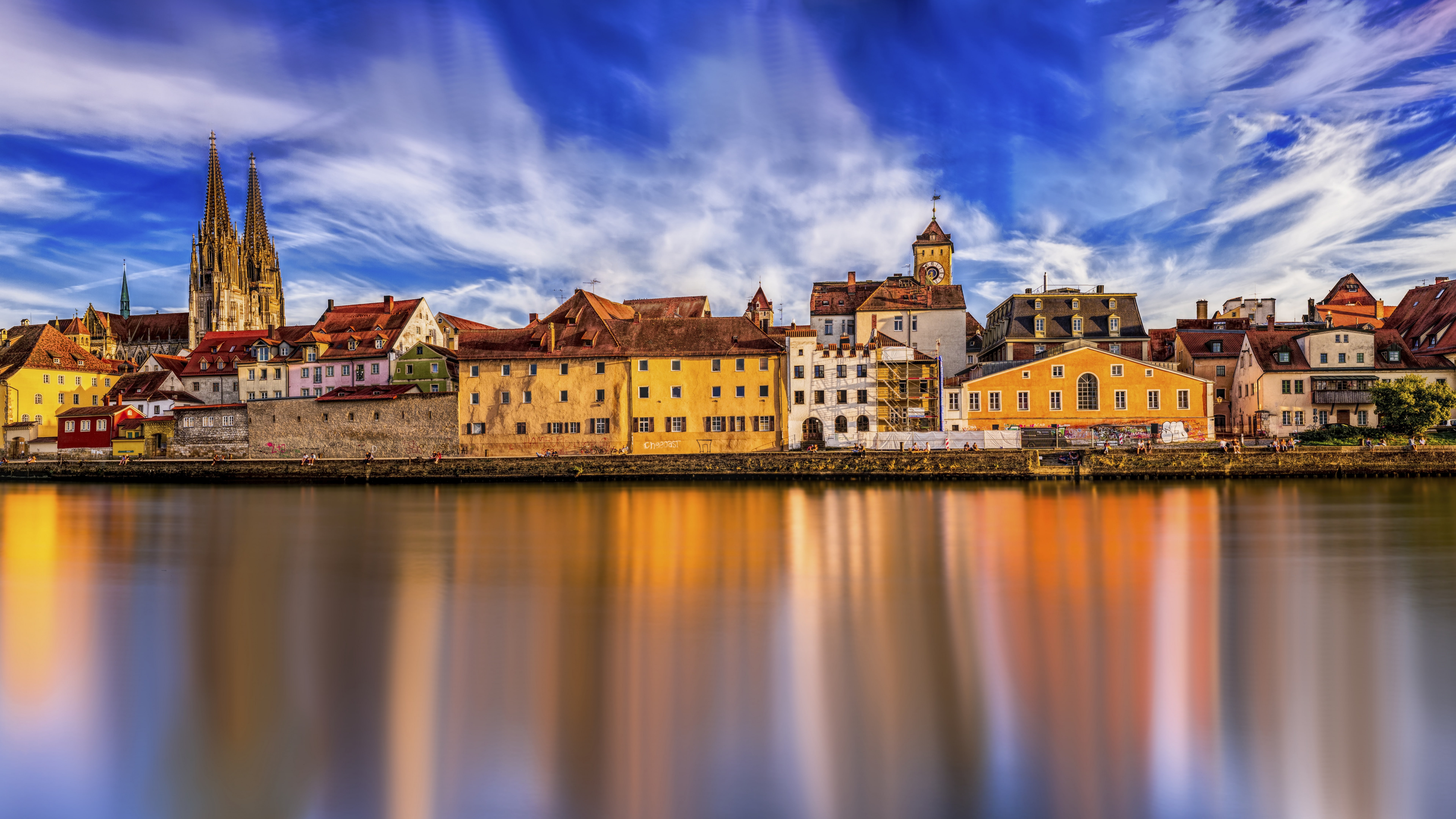 8K, Germany, Regensburg, 8k, river Danube, HD Wallpaper
