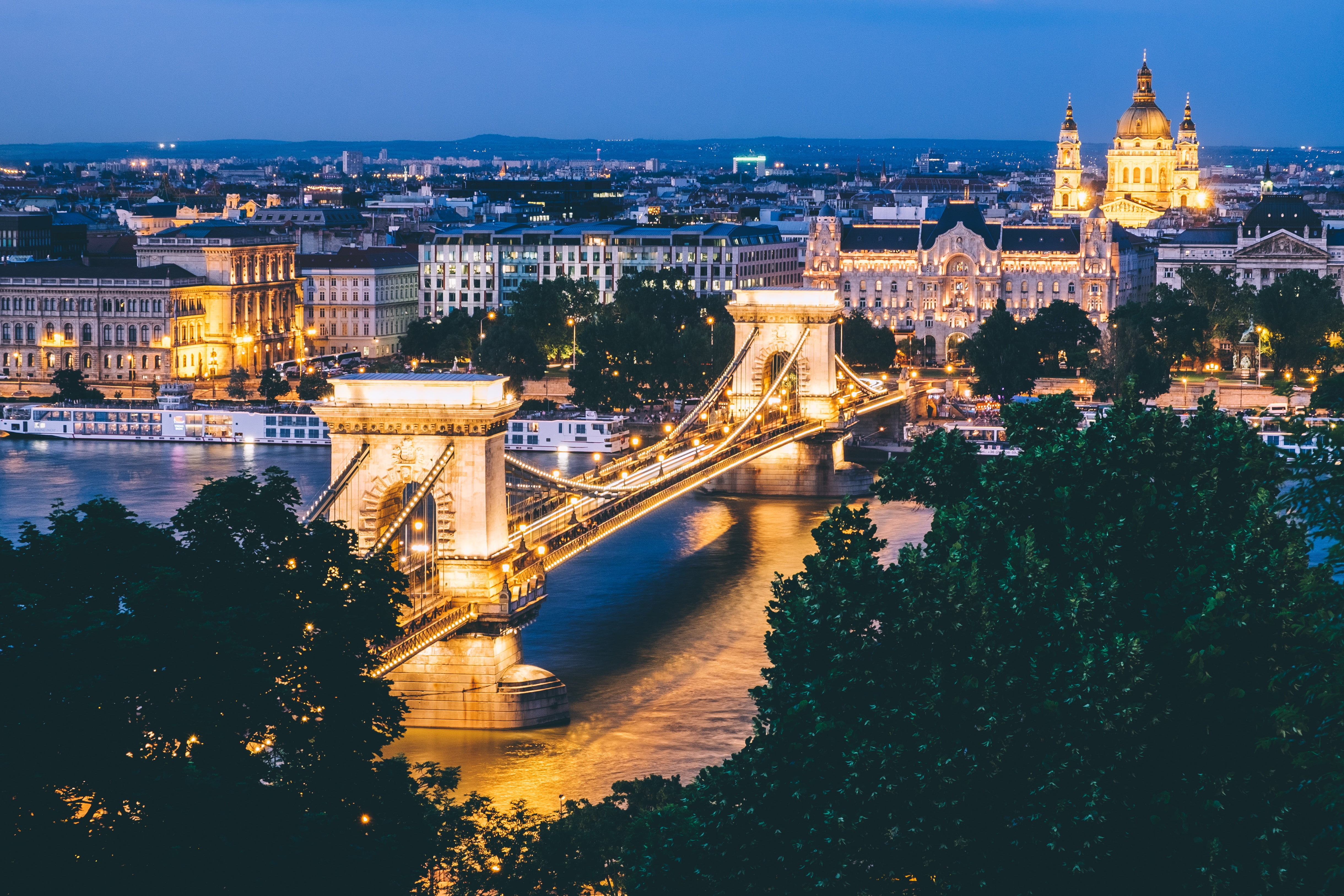 church, water, transportation, connection, europe, paris - France, high angle view, cathedral, dome, gray, no people, city Life, travel, dusk, danube River, HD Wallpaper