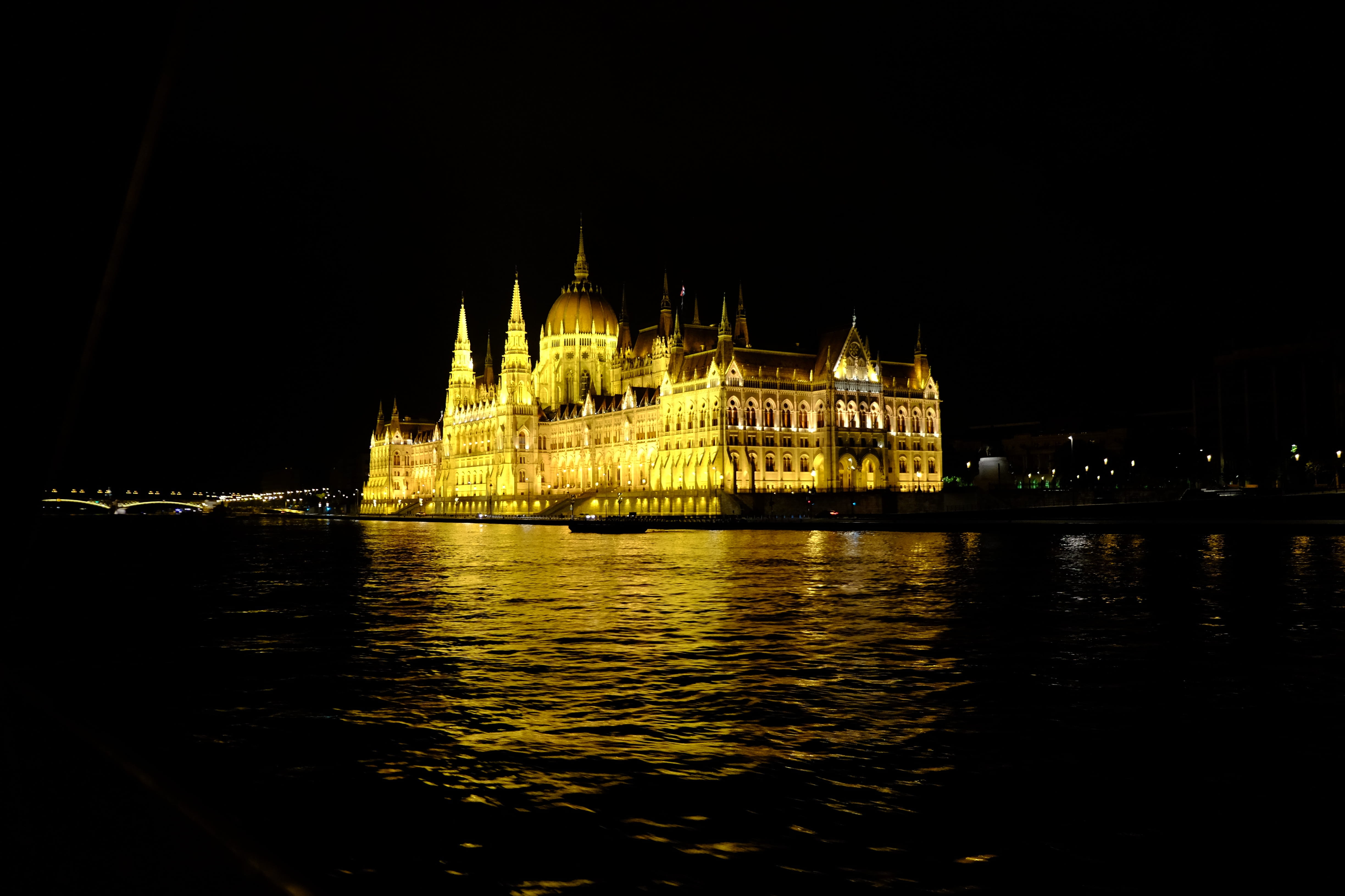 architecture, light, travel destinations, no people, famous Place, 4K, river, hungarian Culture, reflection, government, Lights, night, bridge, outdoors, HD Wallpaper
