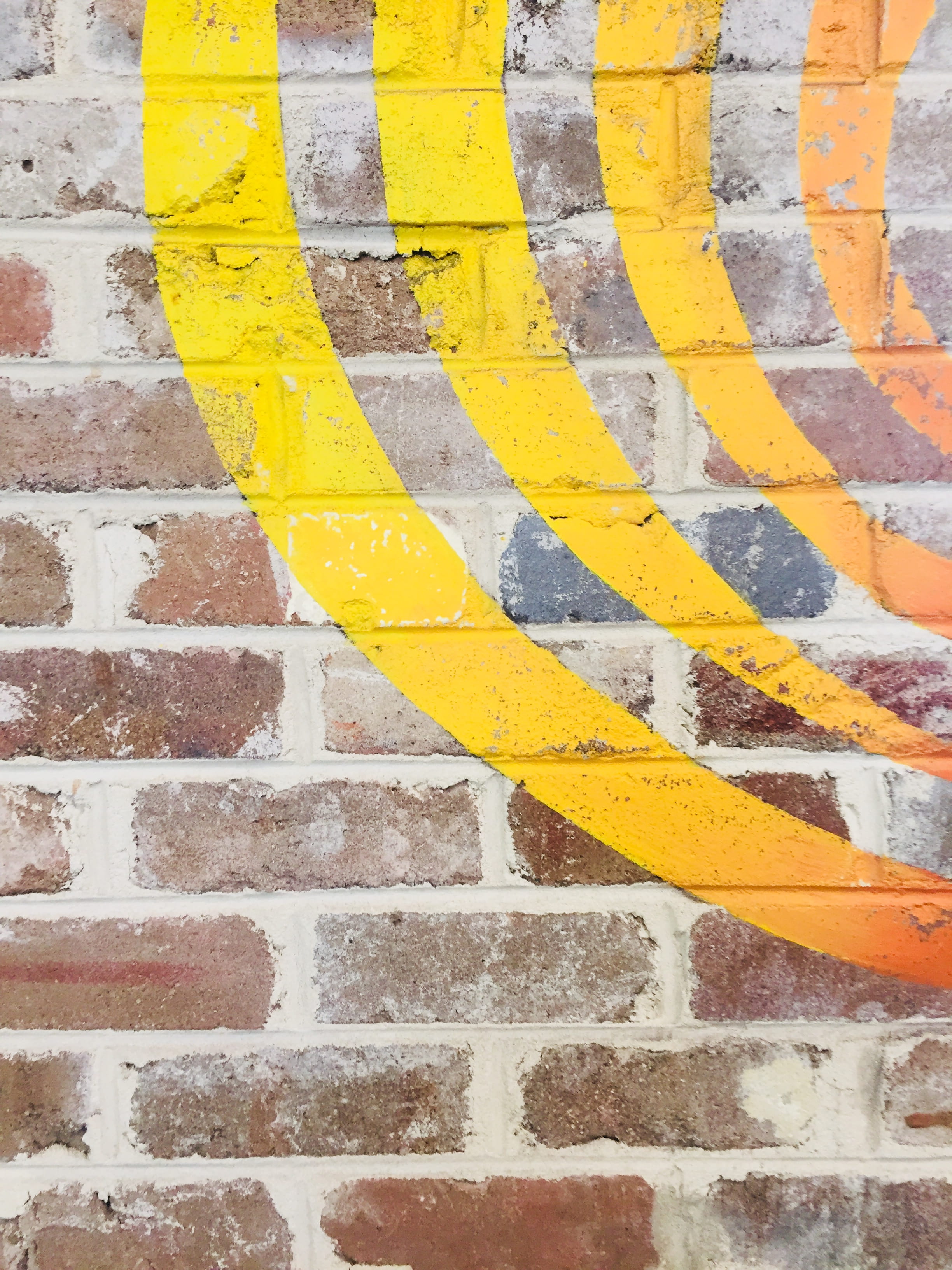 2K, no people, day, striped, sign, pattern, bricks, city, close-up, yellow, architecture, paint, built structure, outdoors, wall - building feature, wall, Phone HD Wallpaper